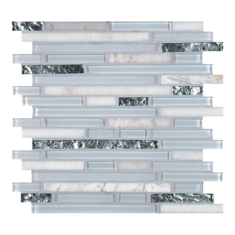 MS International Cristallo 12" x 12" Glass and Stone Mix Mosaic Sheet, , large