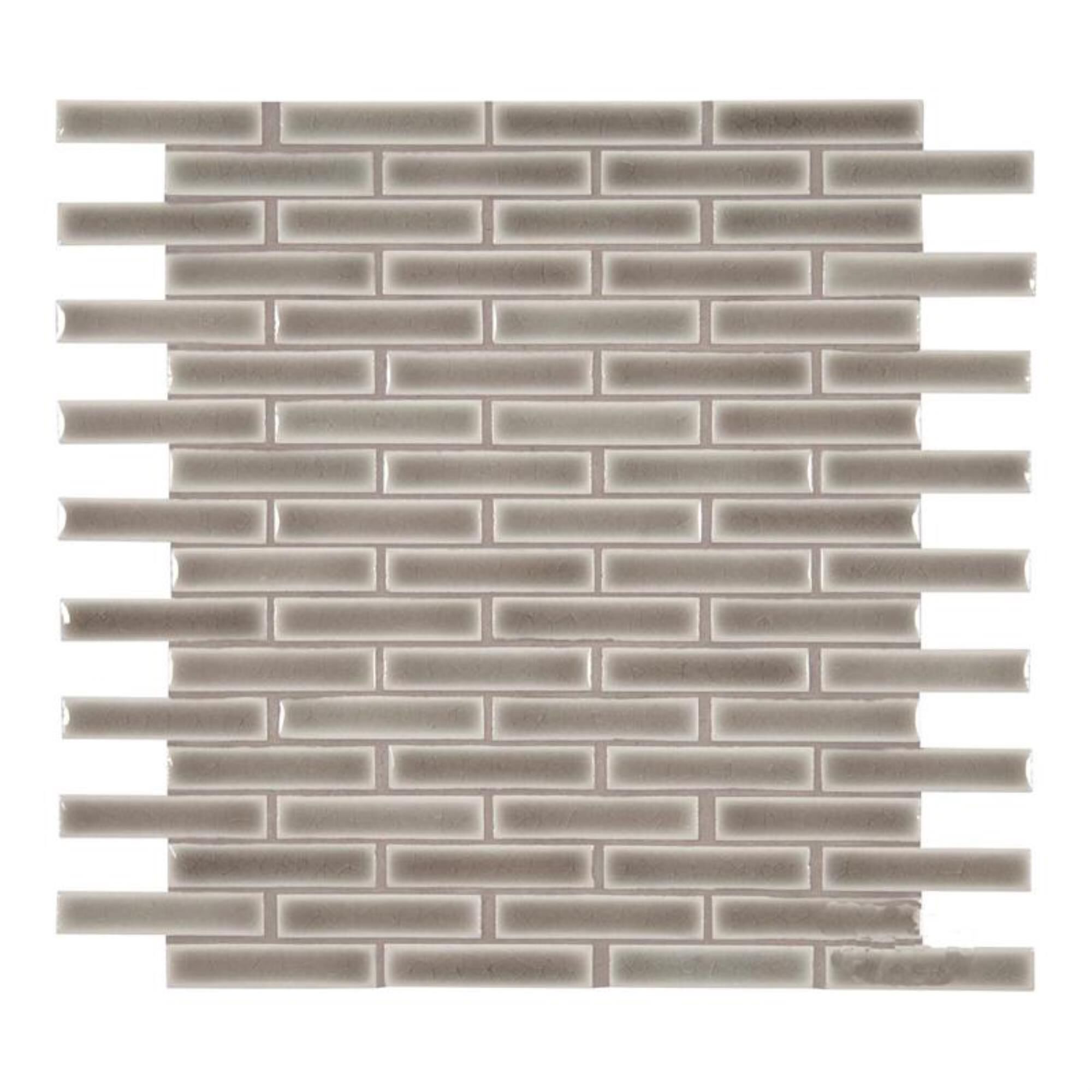 MS International Highland Park Dove Gray 12" x 12" Glazed Porcelain Mosaic Sheet, , large