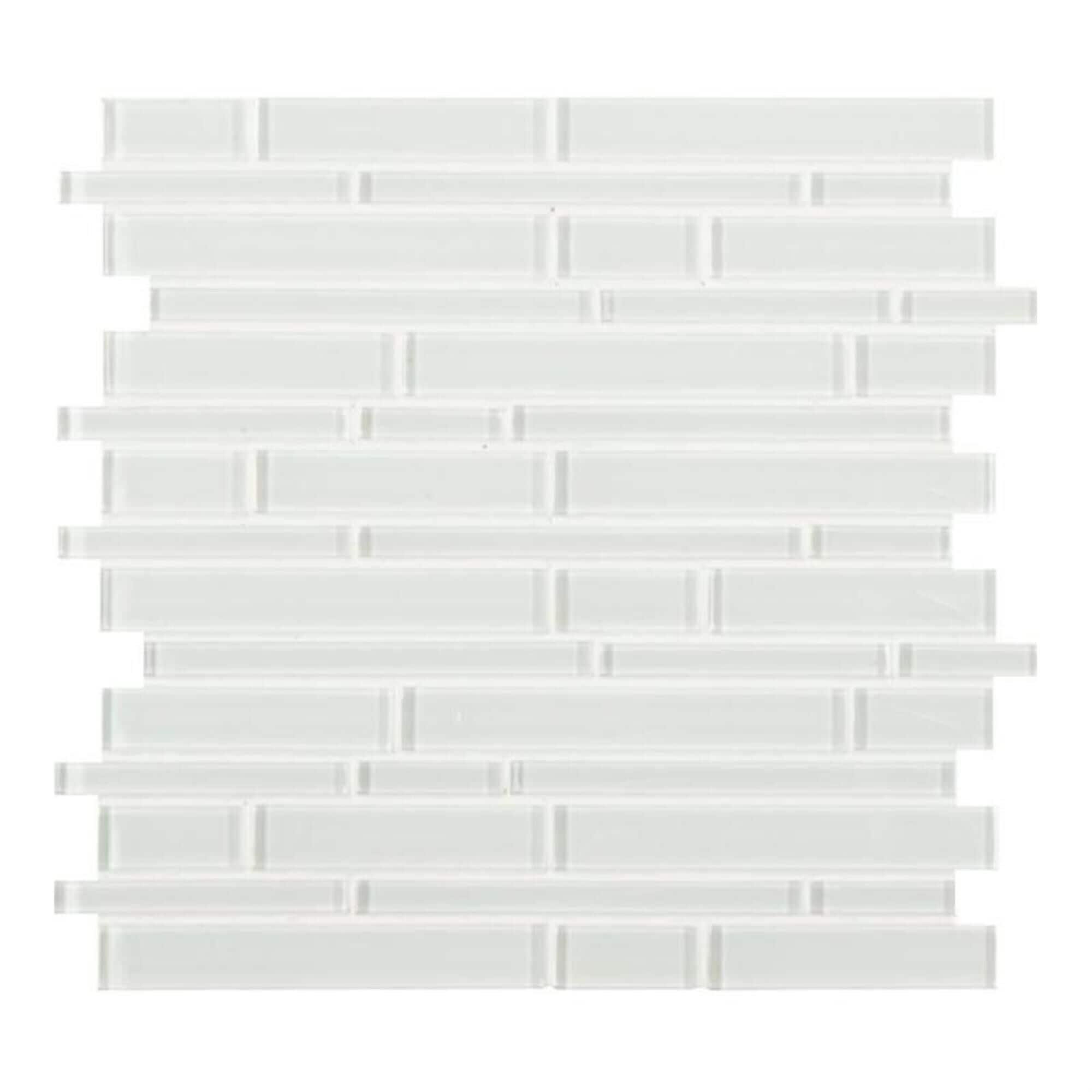 MS International Ice 12" x 12" Crystal Glass Mosaic Sheet, , large
