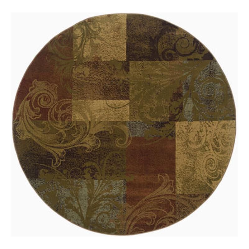 Oriental Weavers Hudson 36G 7"8" Round Green Area Rug, , large