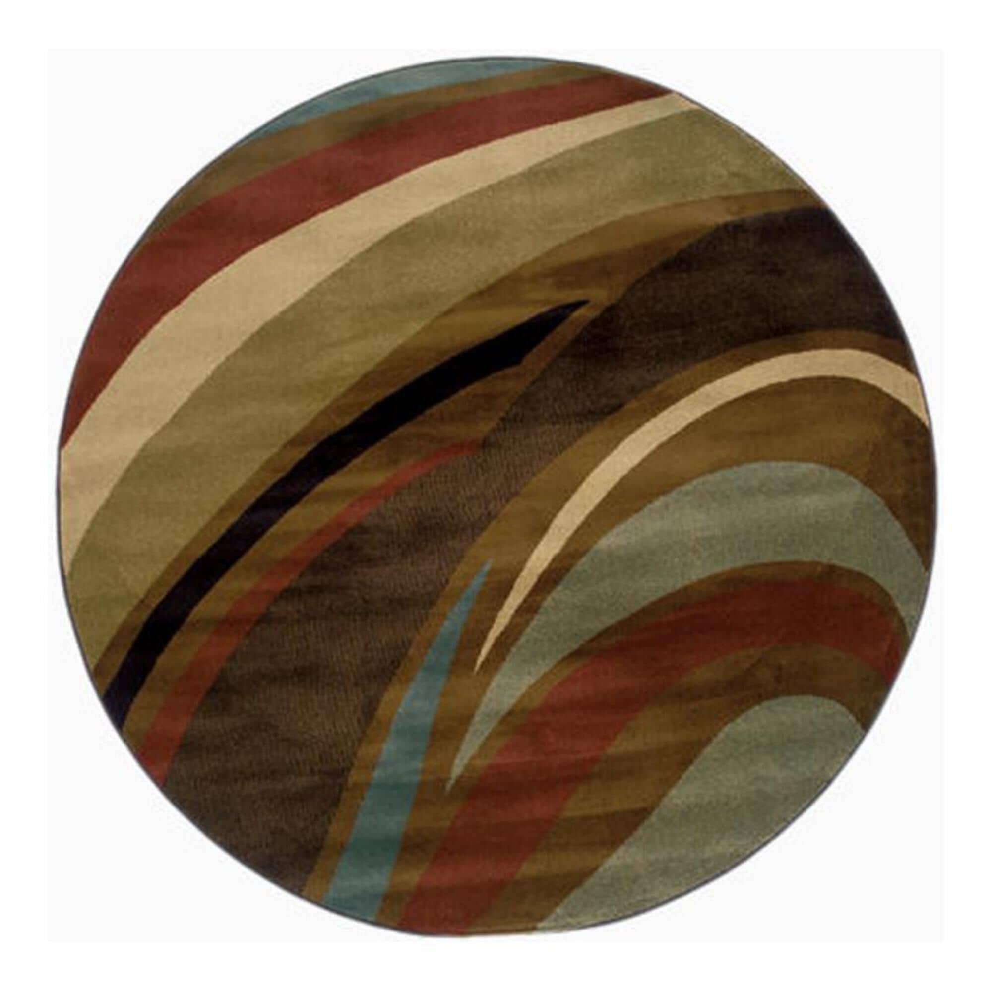 Oriental Weavers Hudson 2666F 7"8" Round Brown Area Rug