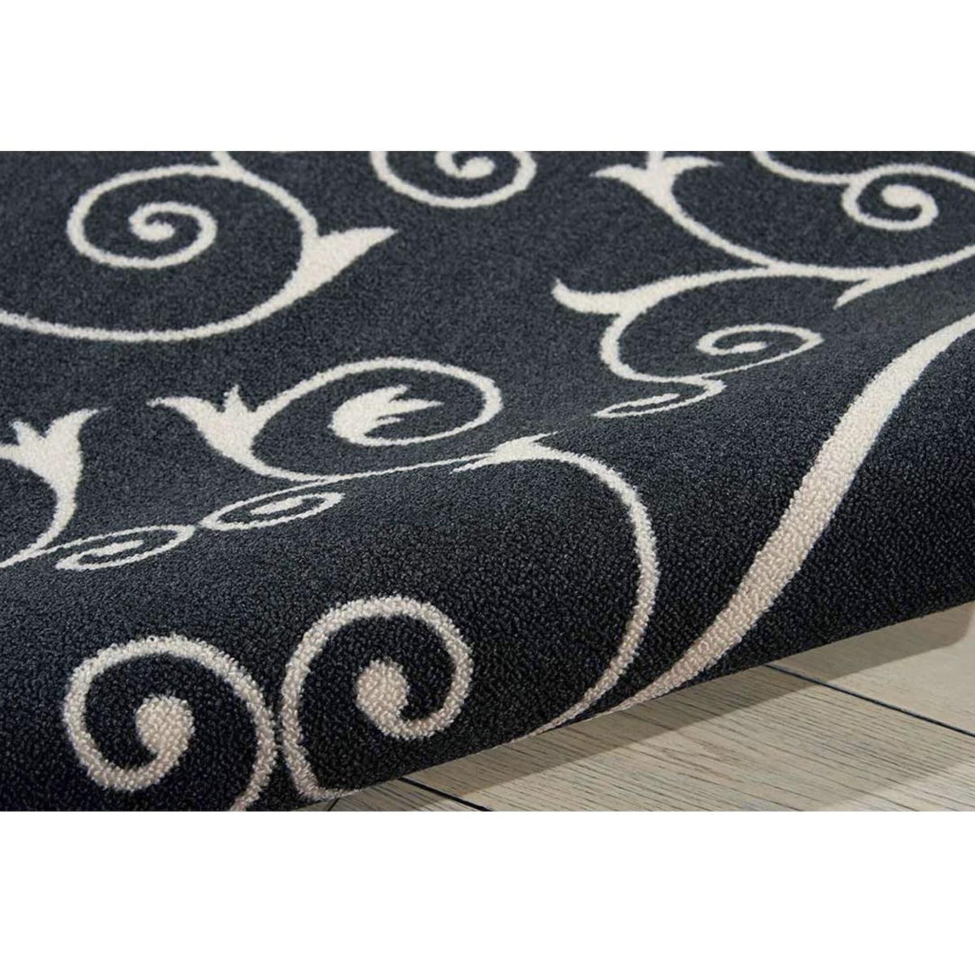 Nourison Home and Garden RS019 7"9" x 10"10" Black Area Rug, , large