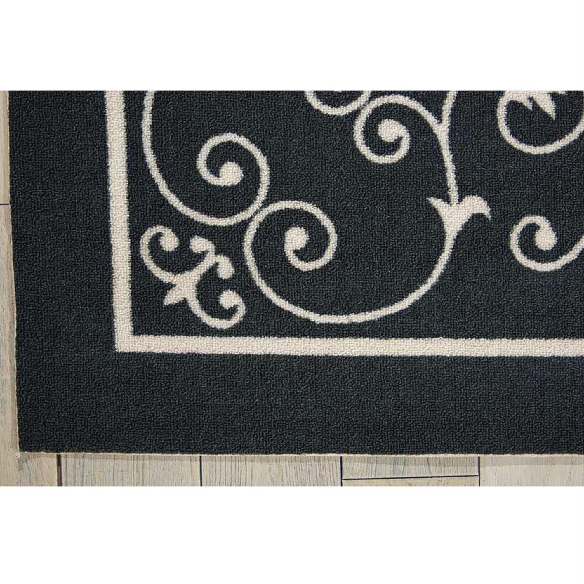 Nourison Home and Garden RS019 7"9" x 10"10" Black Area Rug, , large