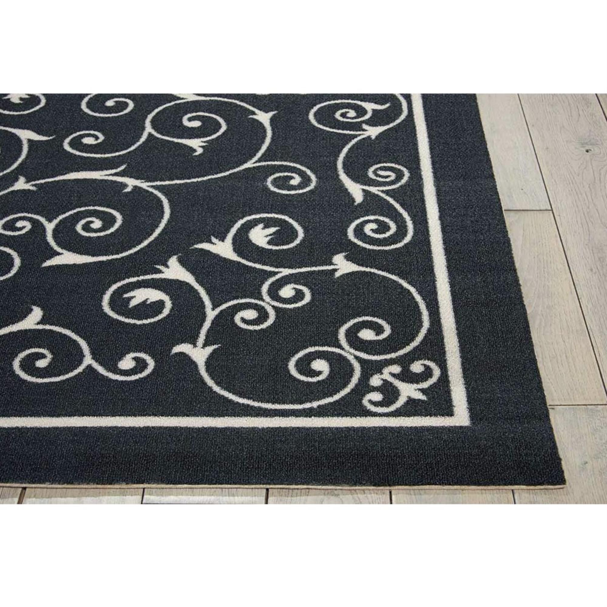 Nourison Home and Garden RS019 7"9" x 10"10" Black Area Rug, , large