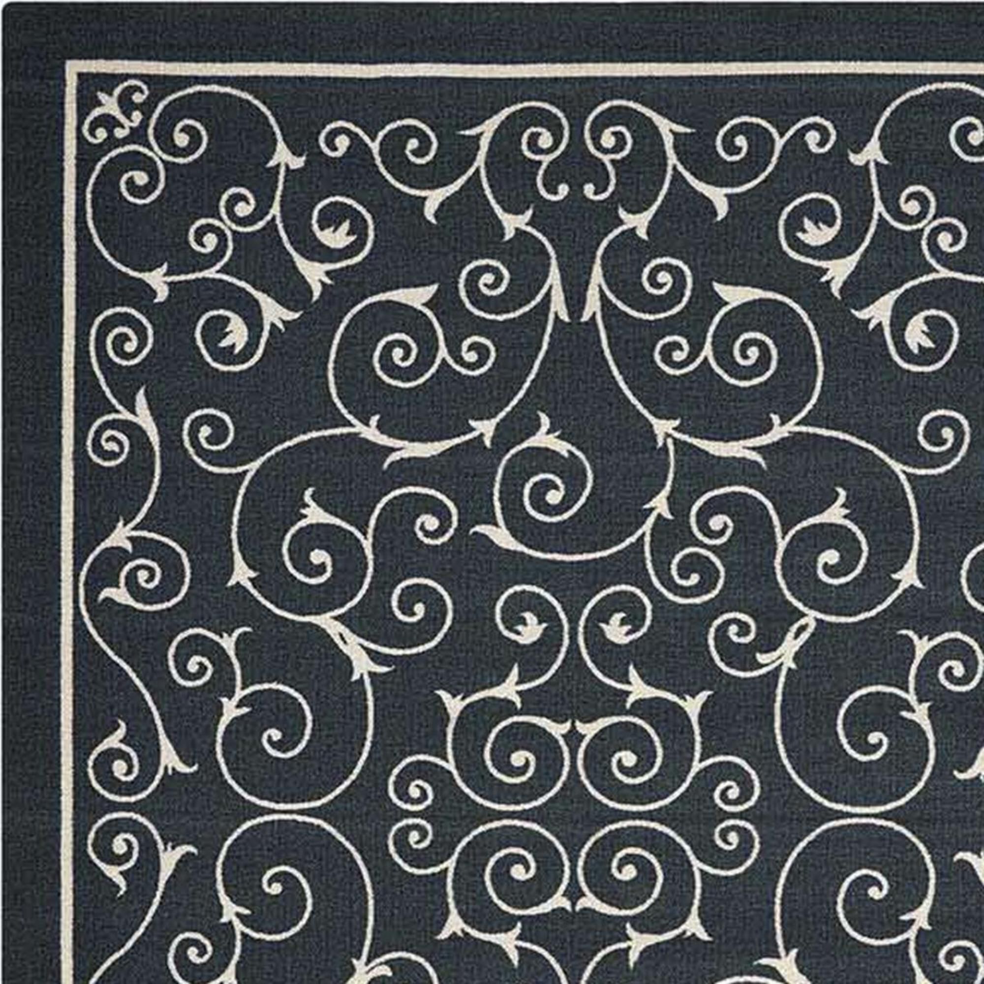 Nourison Home and Garden RS019 7"9" x 10"10" Black Area Rug, , large