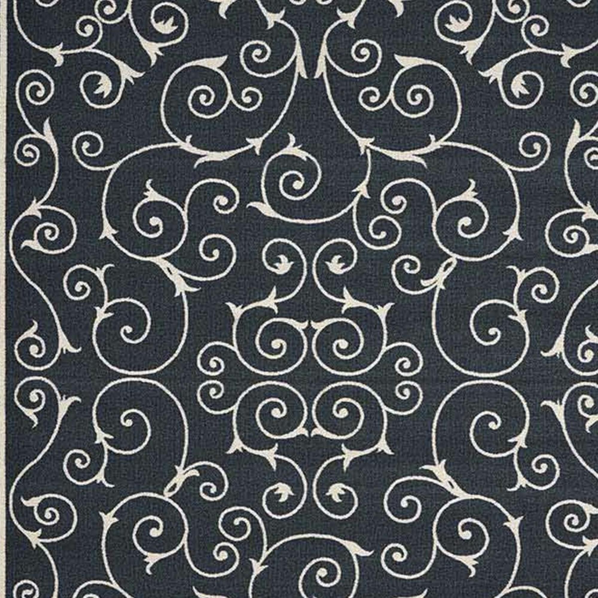 Nourison Home and Garden RS019 7"9" x 10"10" Black Area Rug, , large