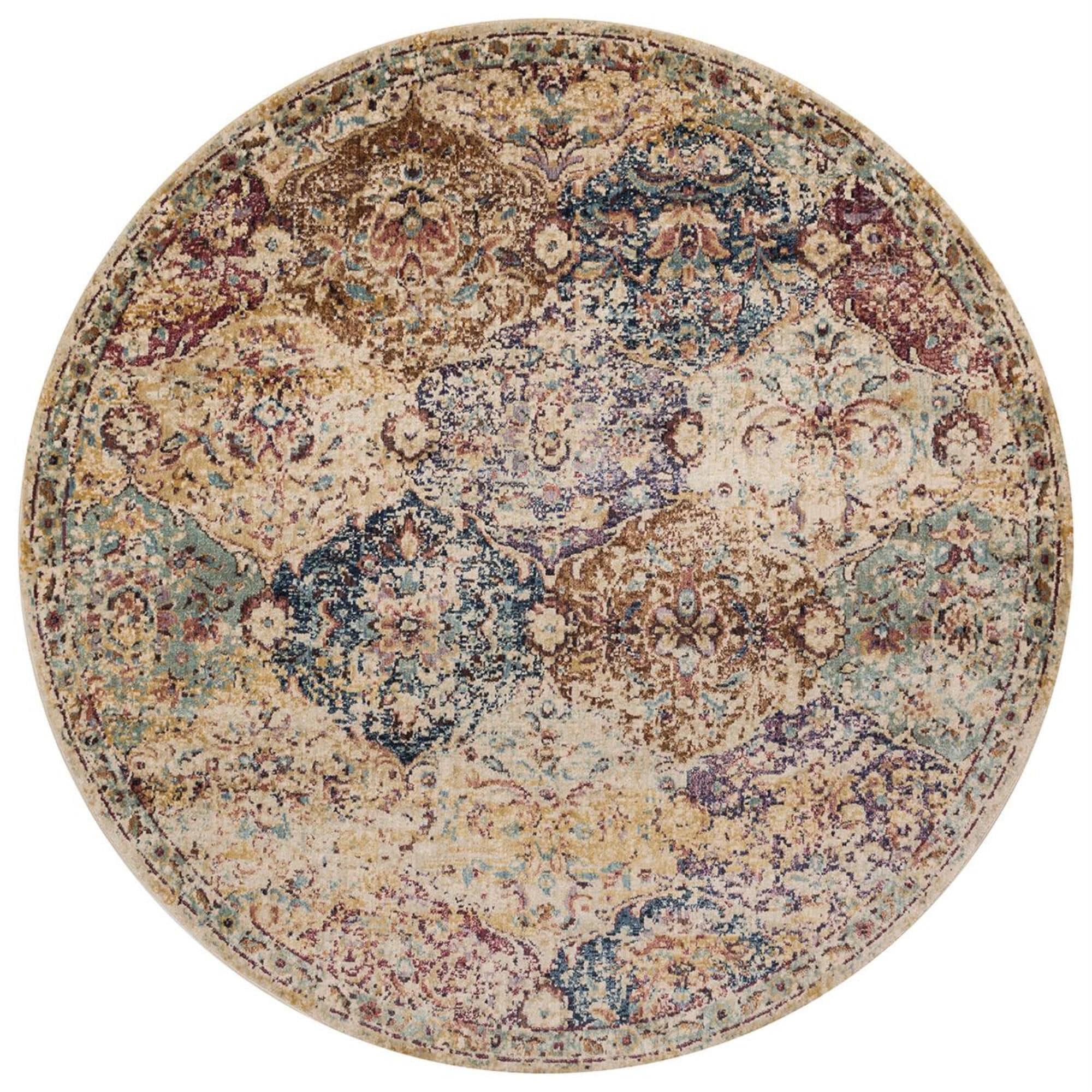 Loloi Anastasia AF-12 7"10" Round Ivory/Multi Area Rug, , large