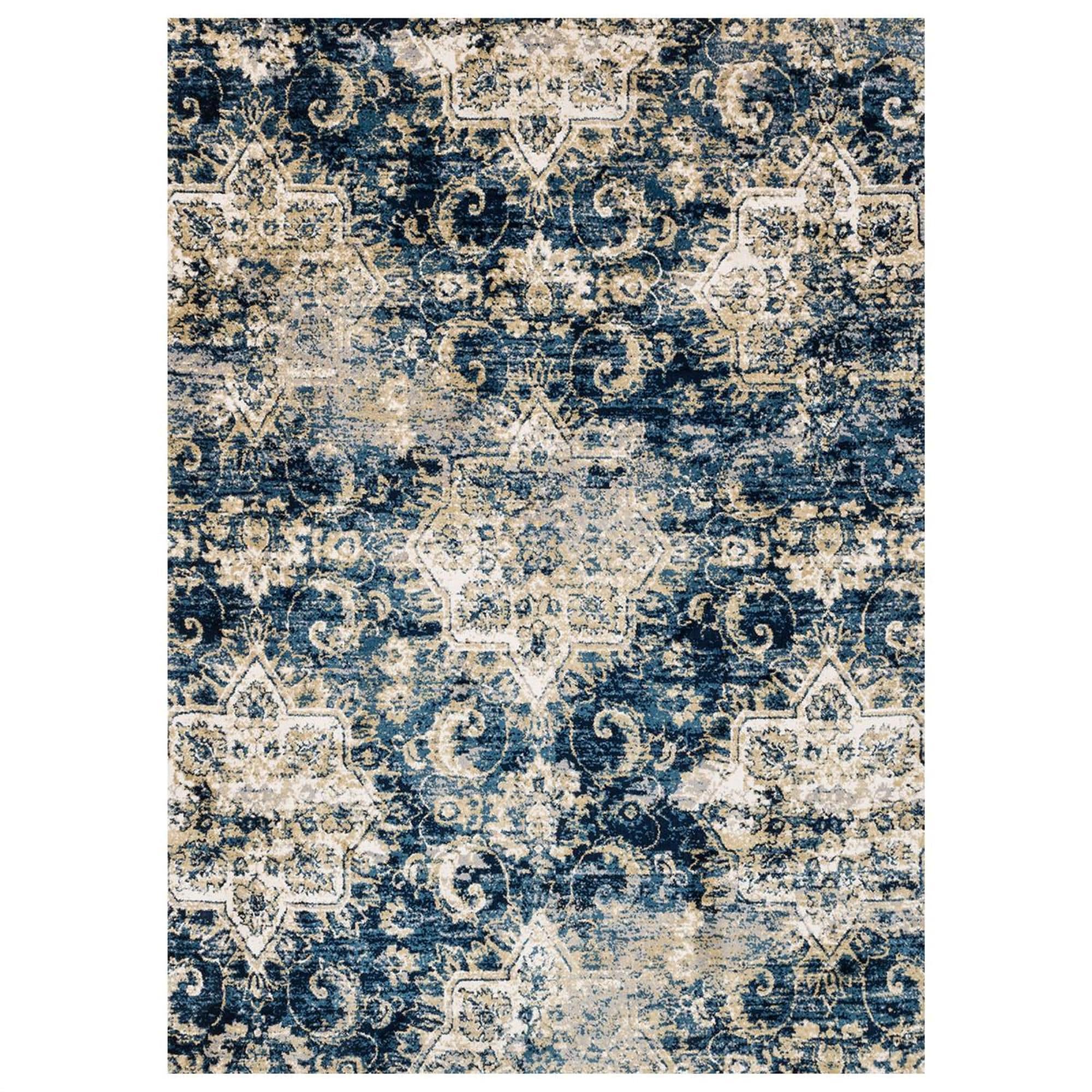 Loloi Torrance TC-04 6"7" x 9"2" Navy and Ivory Area Rug, , large