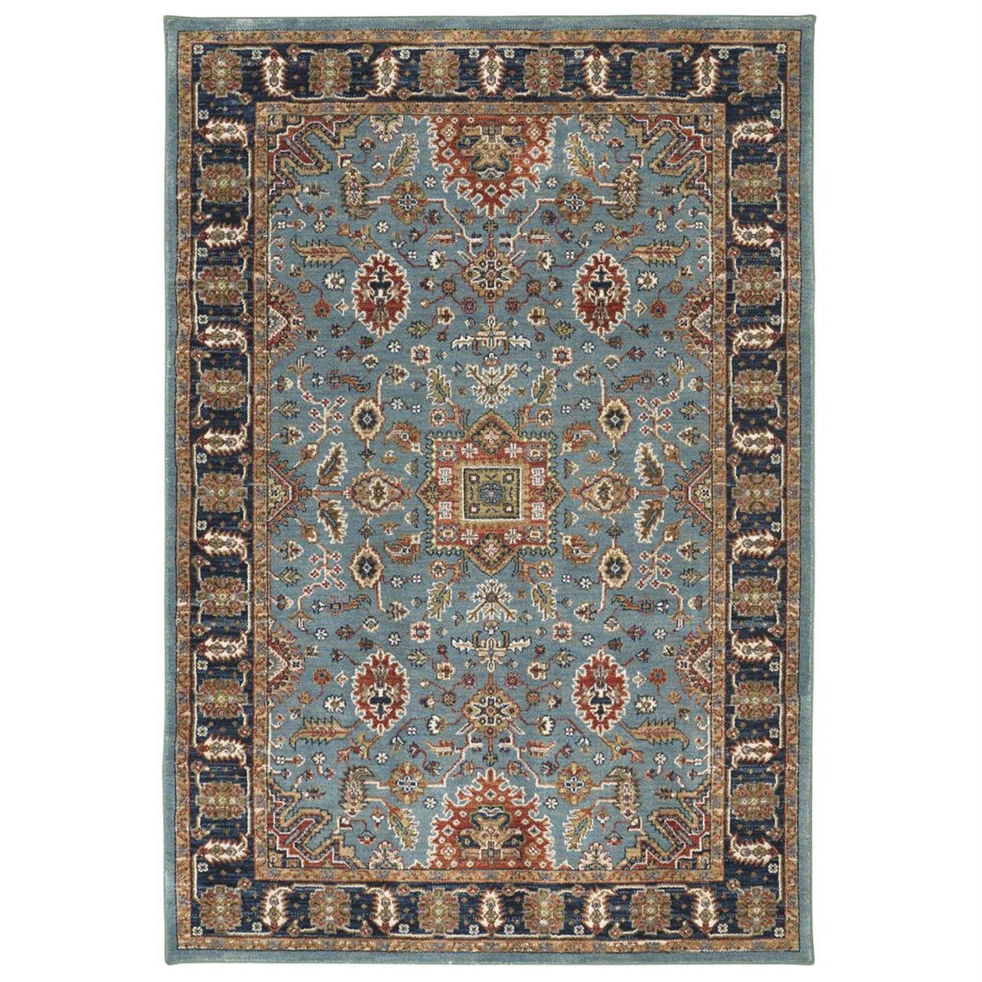 Karastan Spice Market Deir 90665-50123 9"6" x 12"11" Aqua Area Rug, , large