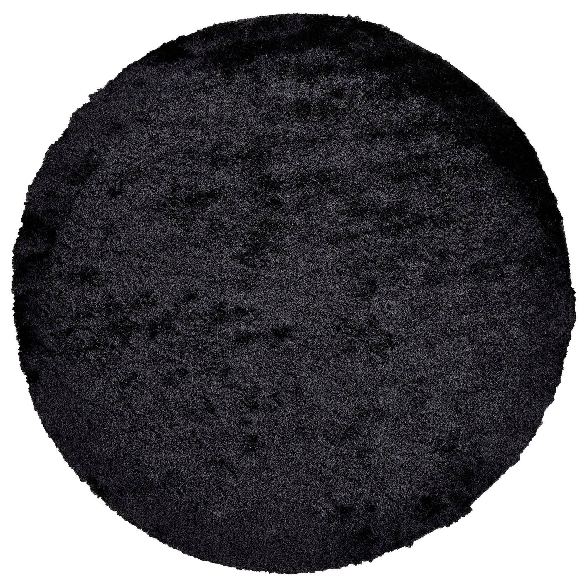 Feizy Indochine 8" Round Black Area Rug, , large