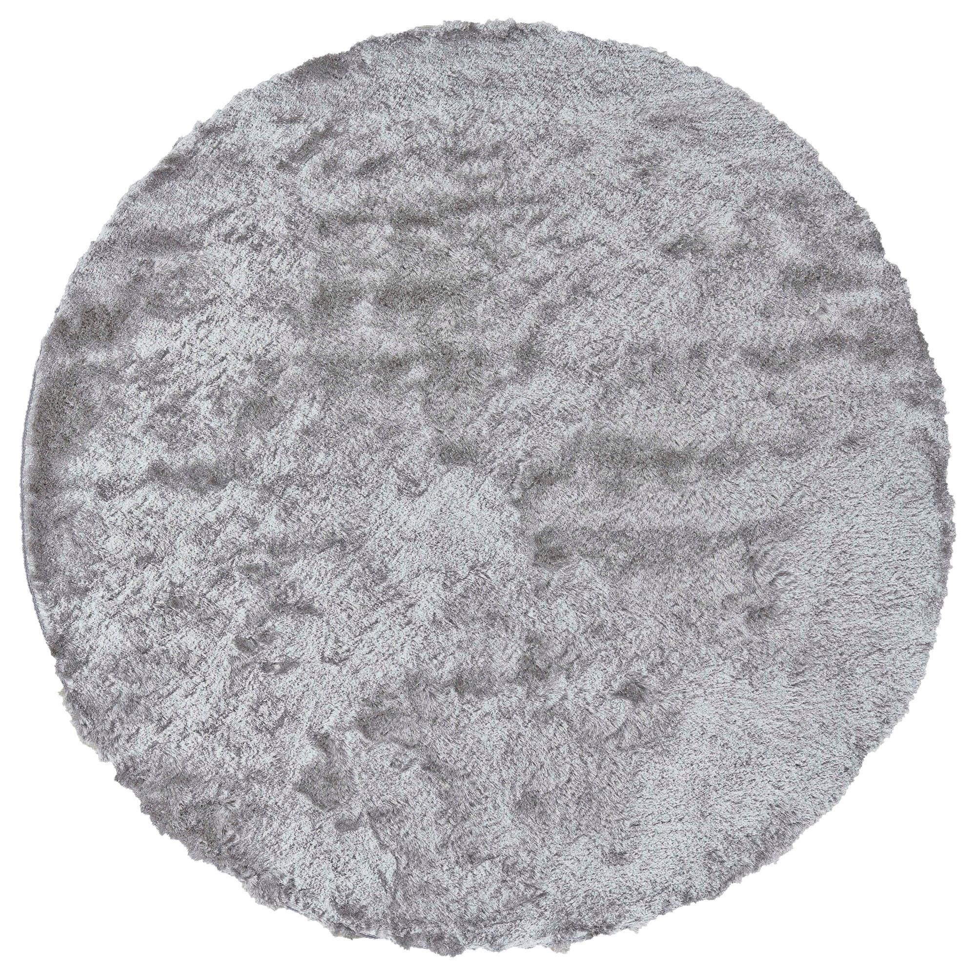 Feizy Indochine 8" Round Platinum Area Rug, , large