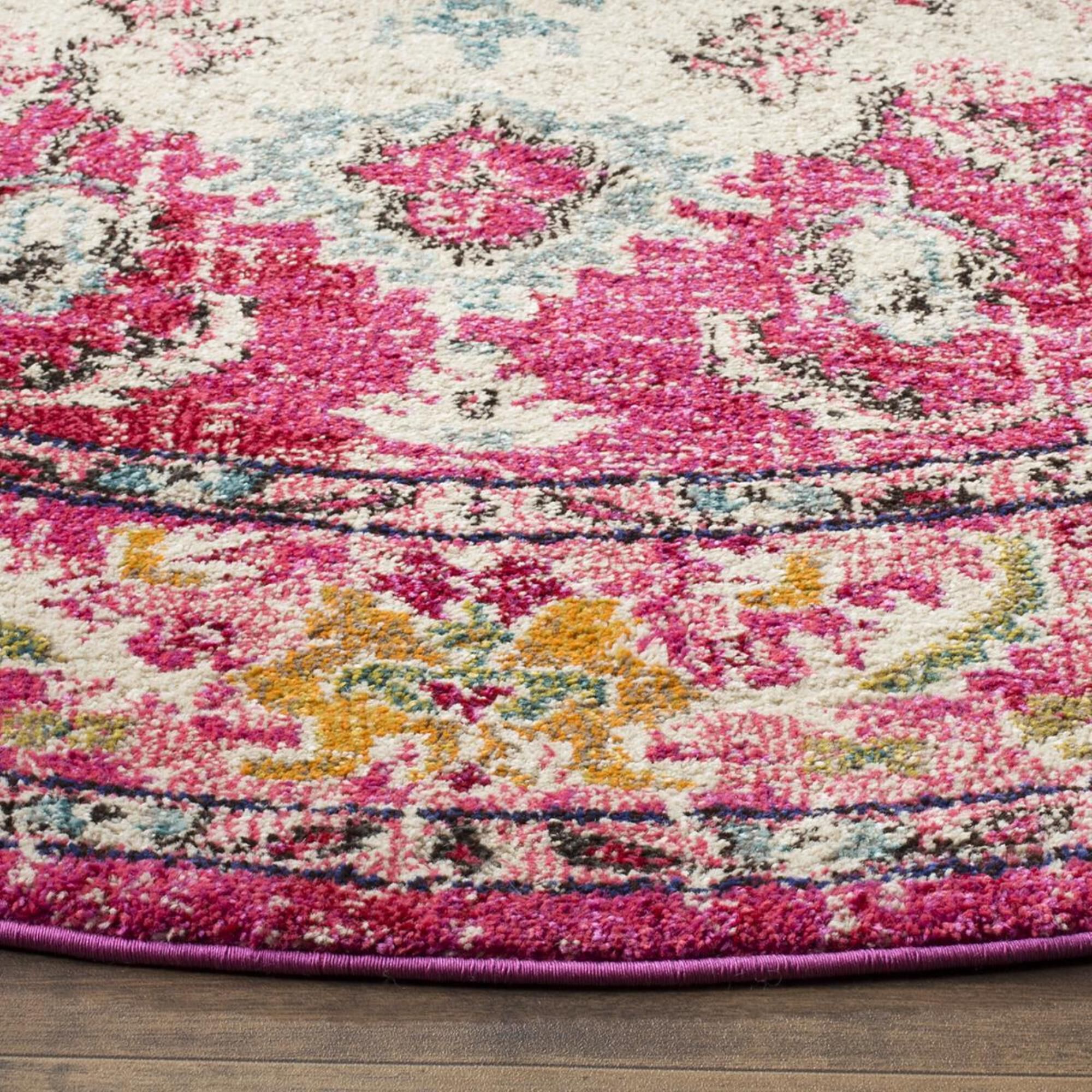 Safavieh Monaco MNC243D-5R 5" Round Pink/Multi Area Rug, , large
