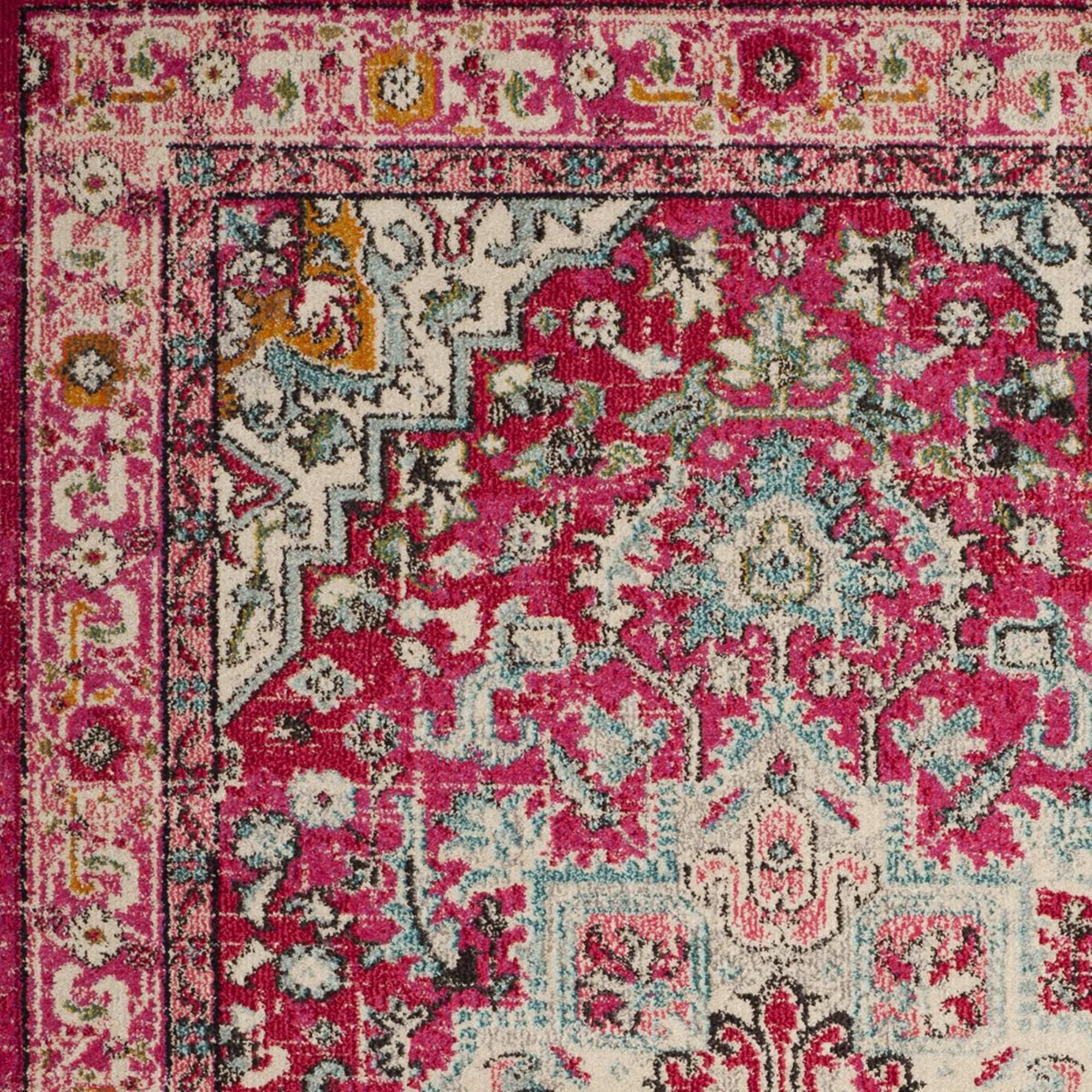 Safavieh Monaco MNC250J-4 4" x 5"7" Fuchsia/Light Blue Area Rug, , large