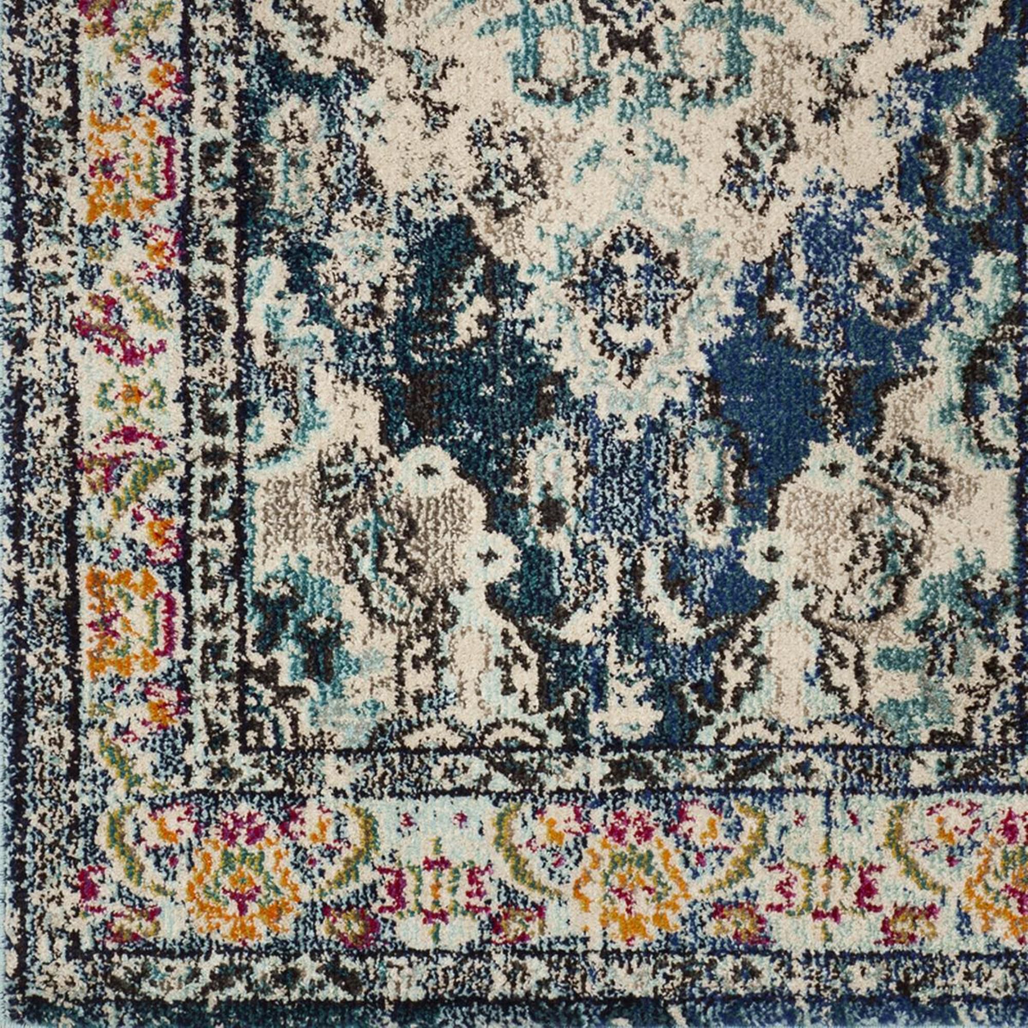 Safavieh Monaco MNC243N-5R 5" Round Navy/Light Blue Area Rug, , large