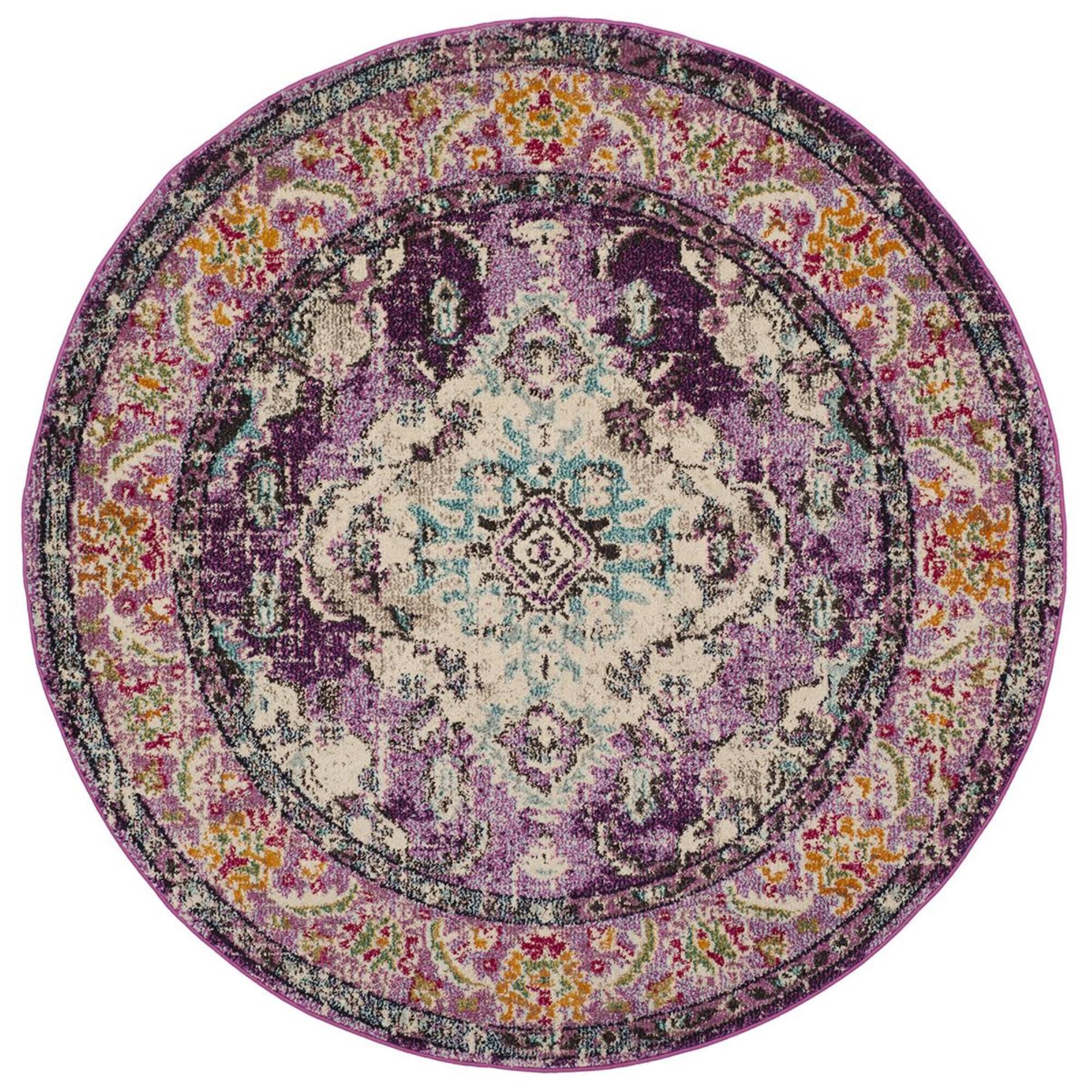 Safavieh Monaco MNC243L-5R 5" Round Violet/Light Blue Area Rug, , large