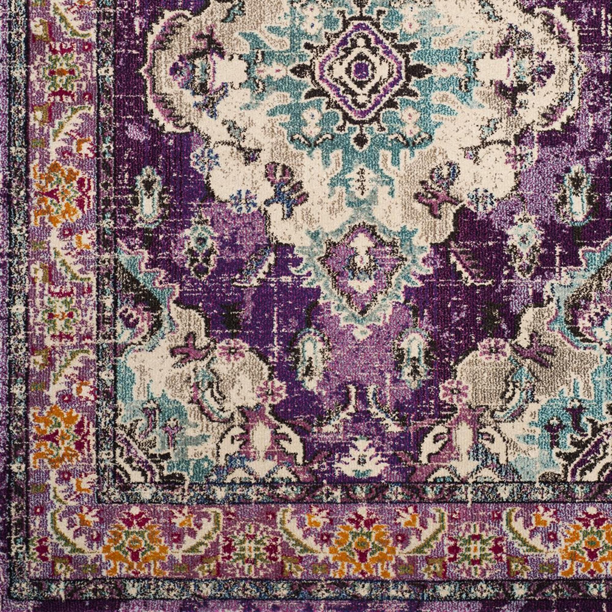 Safavieh Monaco MNC243L-5R 5" Round Violet/Light Blue Area Rug, , large