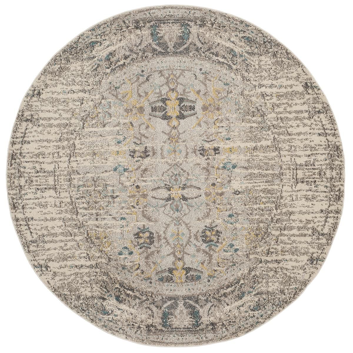 Safavieh Monaco MNC209G-9R 9" Round Grey/Multi Area Rug, , large