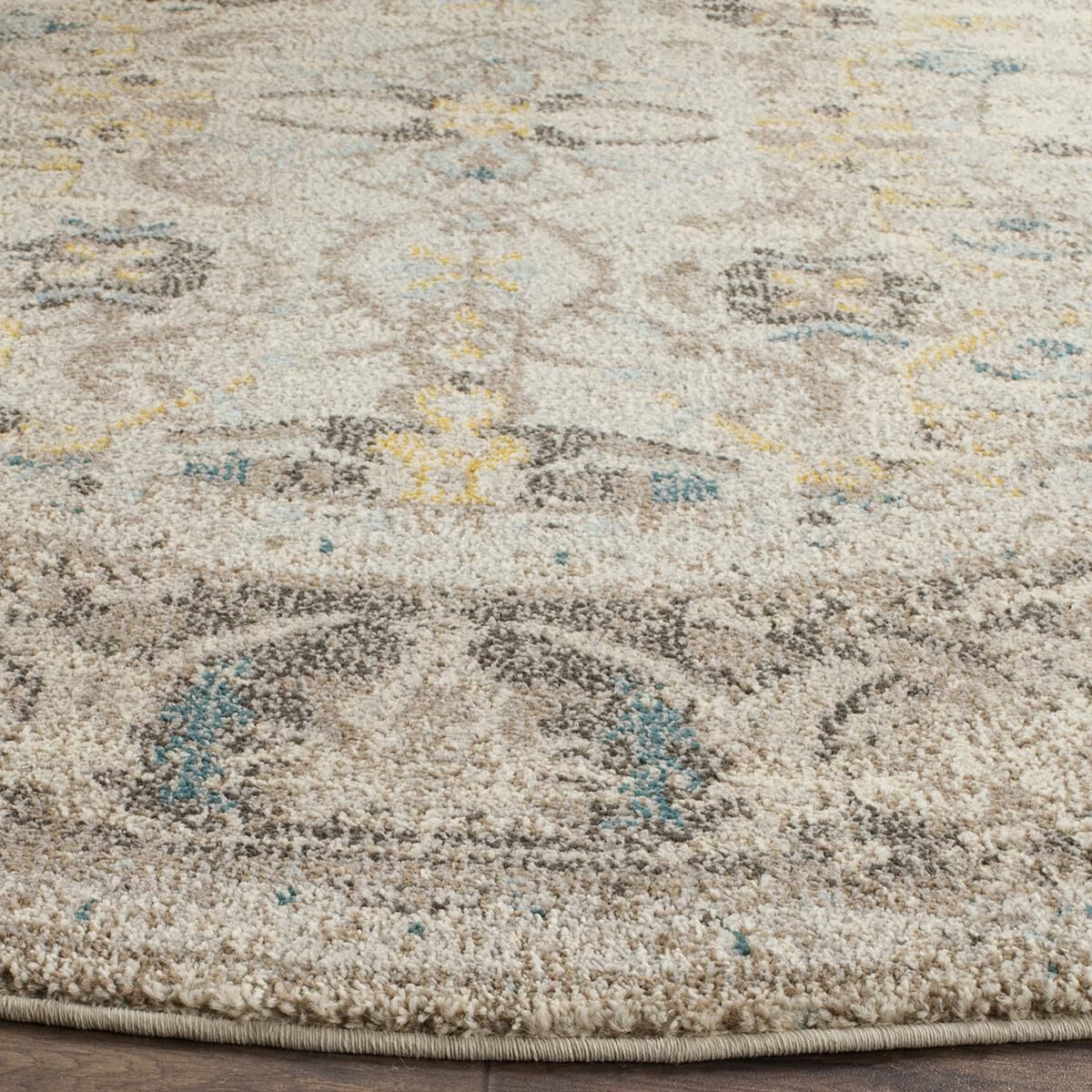 Safavieh Monaco MNC209G-9R 9" Round Grey/Multi Area Rug, , large