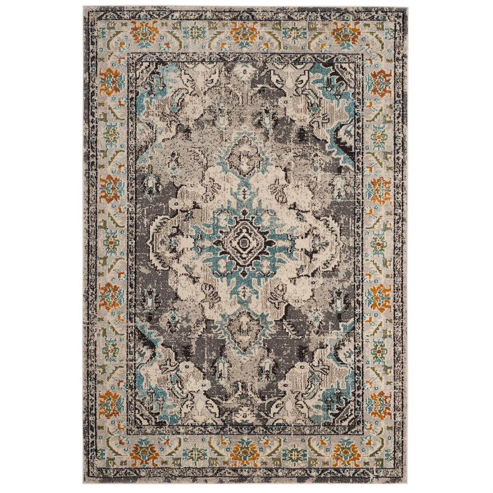 Safavieh Monaco MNC243G-5 5"1" x 7"7" Grey/Light Blue Area Rug, , large