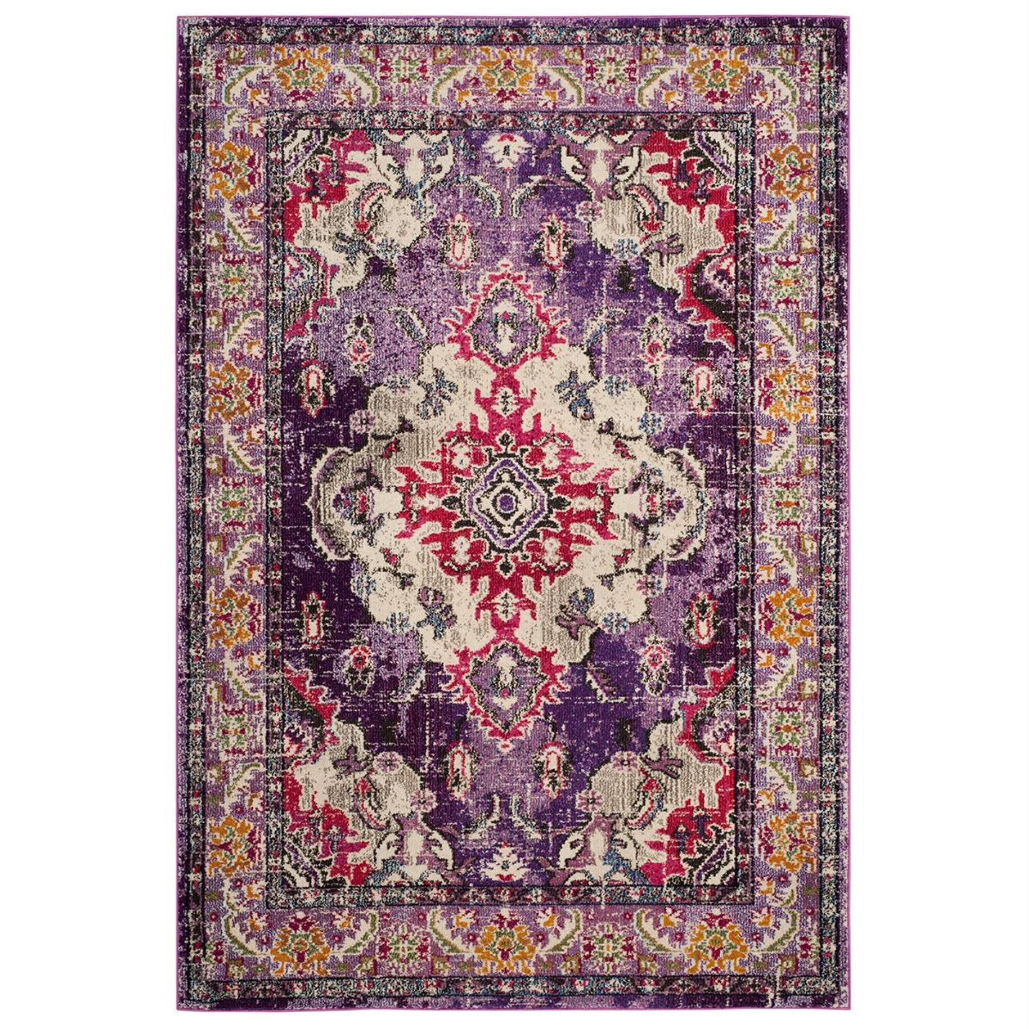 Safavieh Monaco MNC243P-5 5"1" x 7"7" Violet/Fuchsia Area Rug, , large