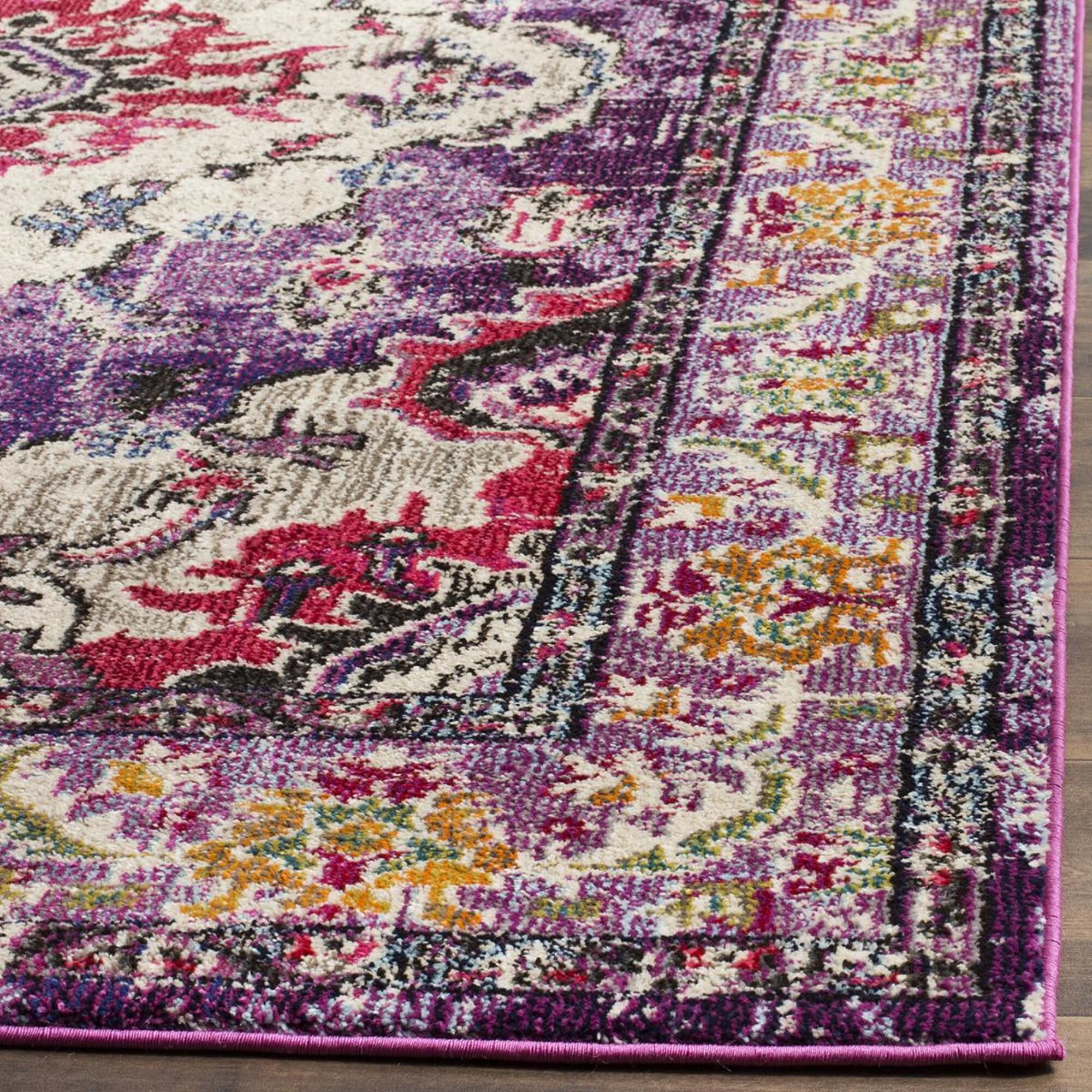 Safavieh Monaco MNC243P-5 5"1" x 7"7" Violet/Fuchsia Area Rug, , large