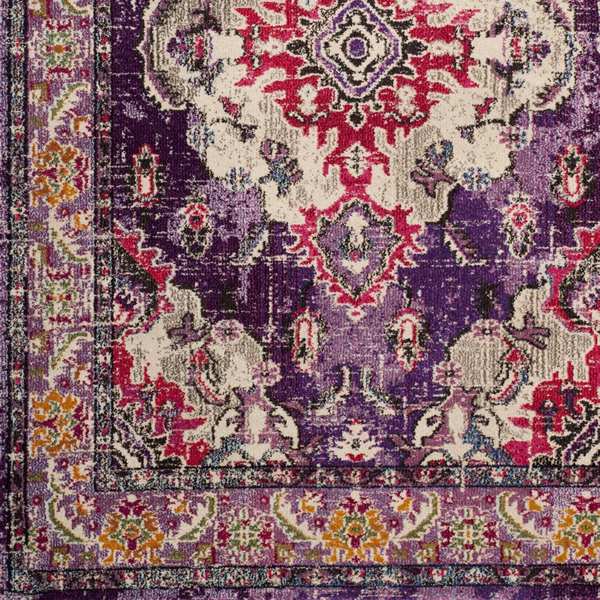 Safavieh Monaco MNC243P-5 5"1" x 7"7" Violet/Fuchsia Area Rug, , large