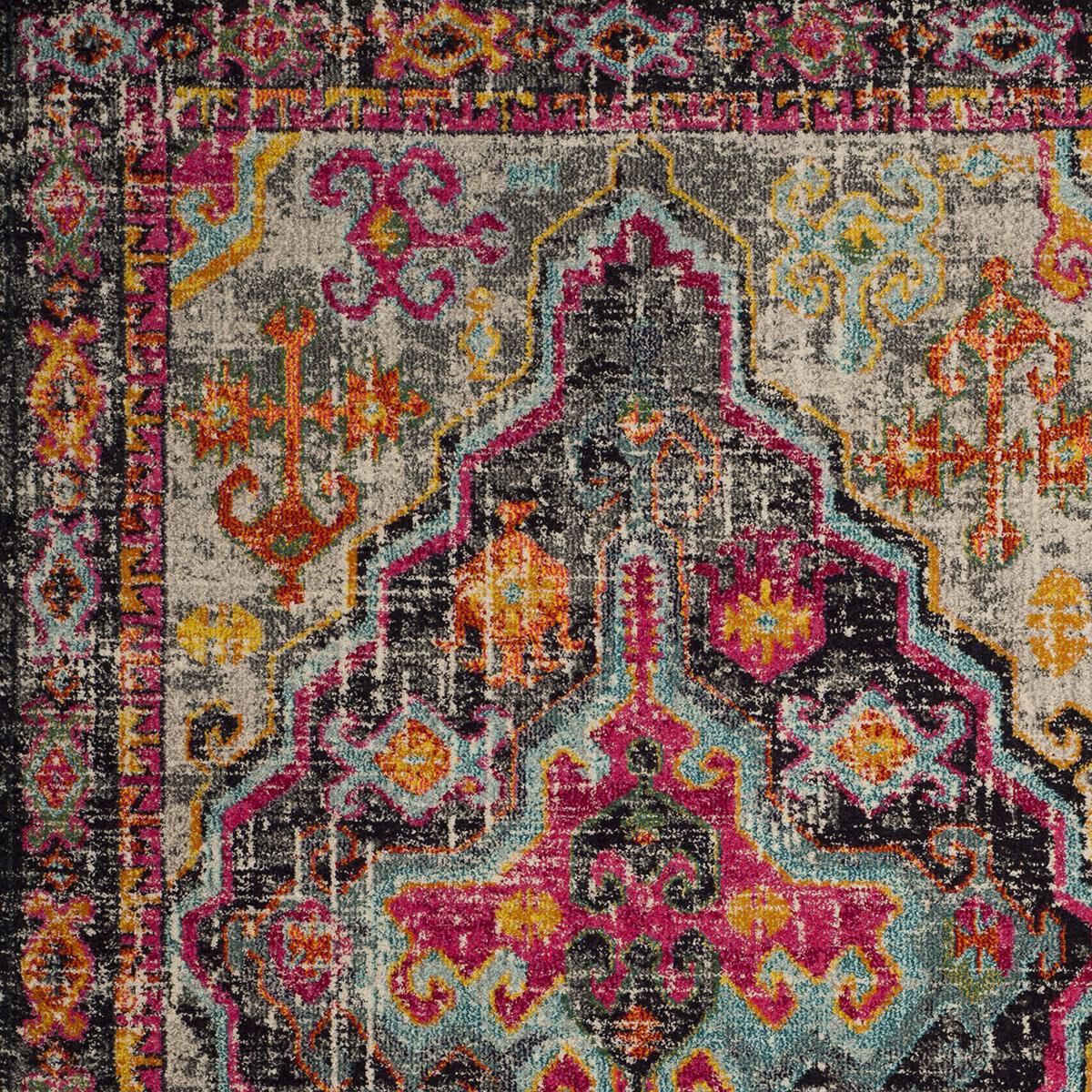 Safavieh Monaco MNC247R-5 5"1" x 7"7" Grey/Fuchsia Area Rug, , large