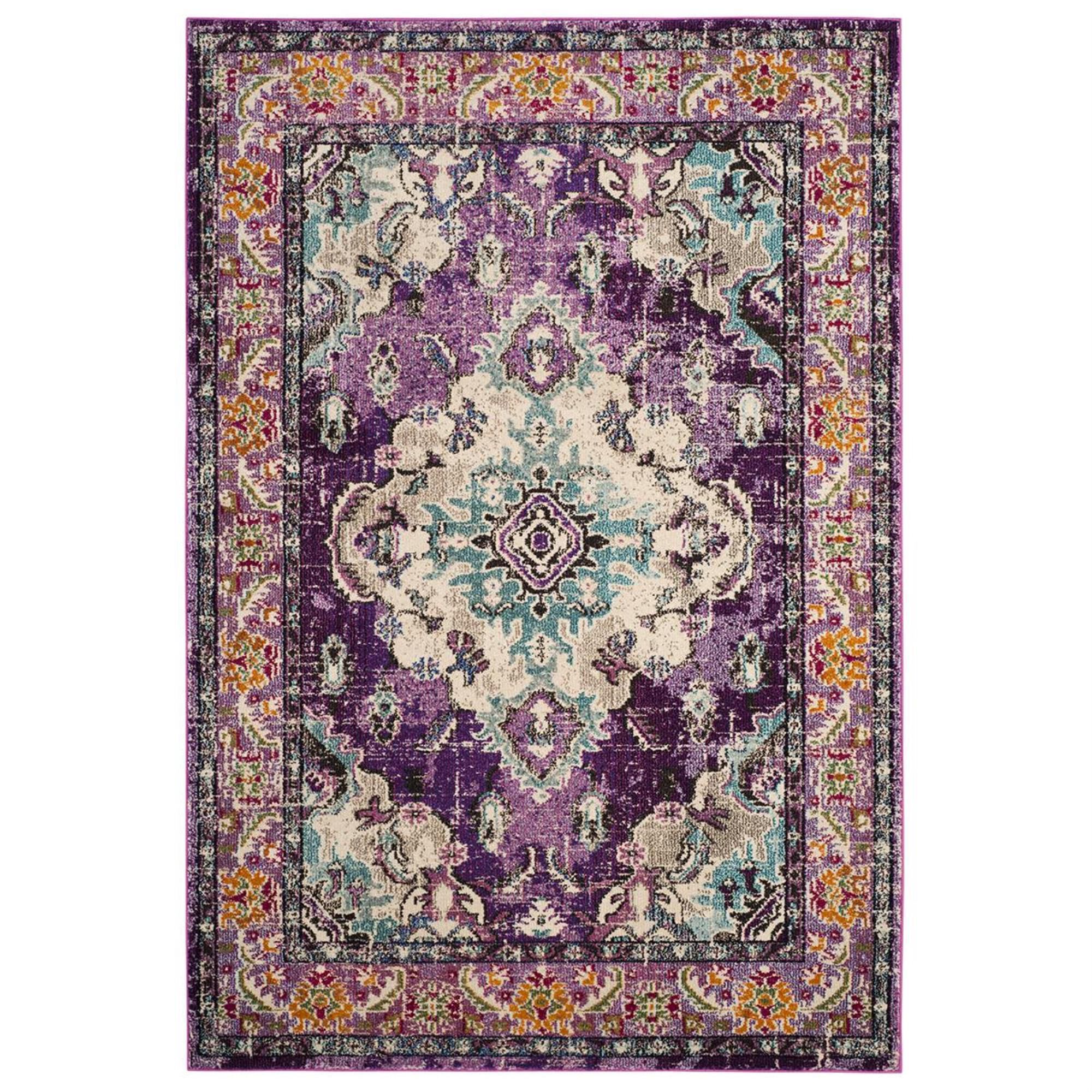 Safavieh Monaco MNC243L-5 5"1" x 7"7" Violet/Light Blue Area Rug, , large