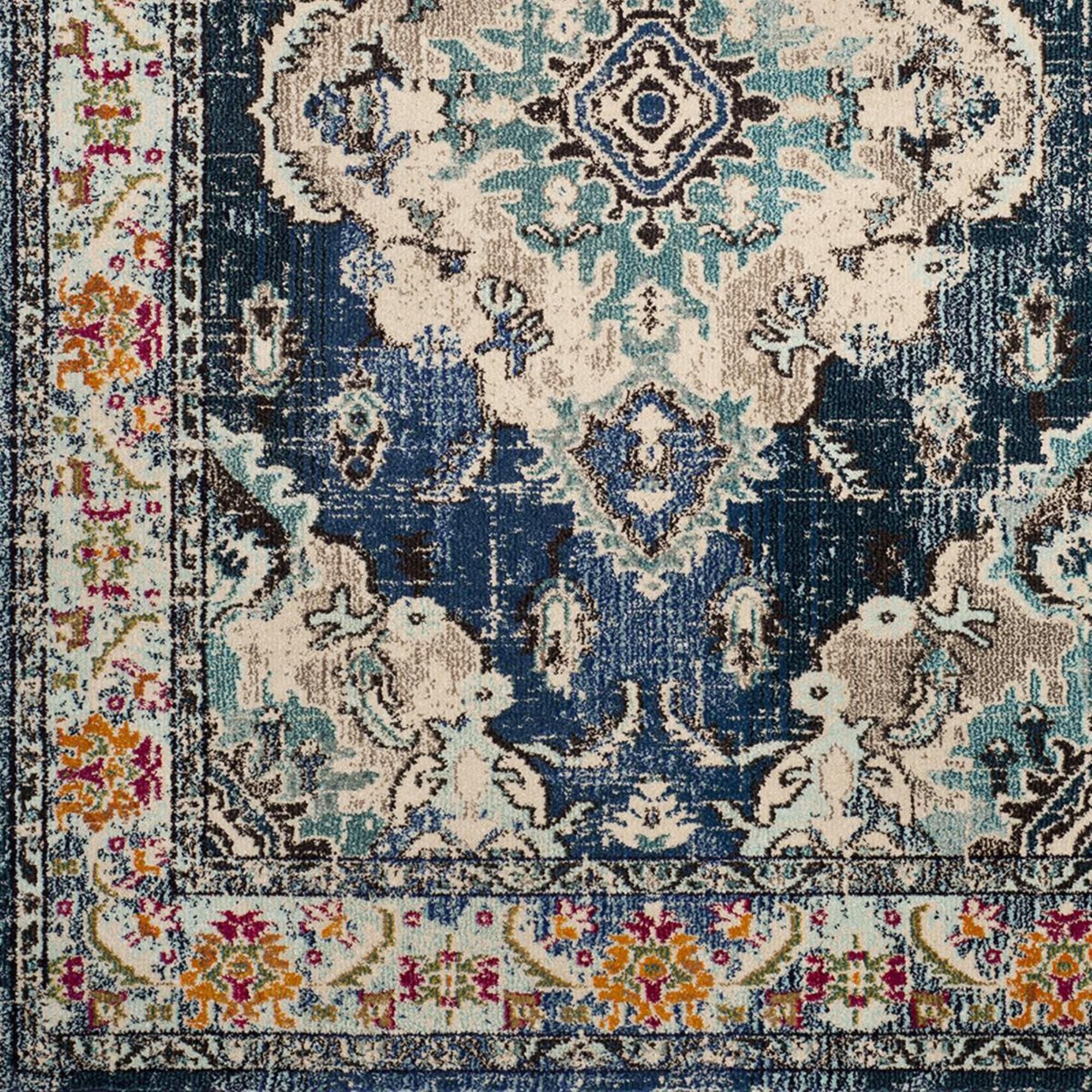 Safavieh Monaco MNC243N-5 5"1" x 7"7" Navy/Light Blue Area Rug, , large