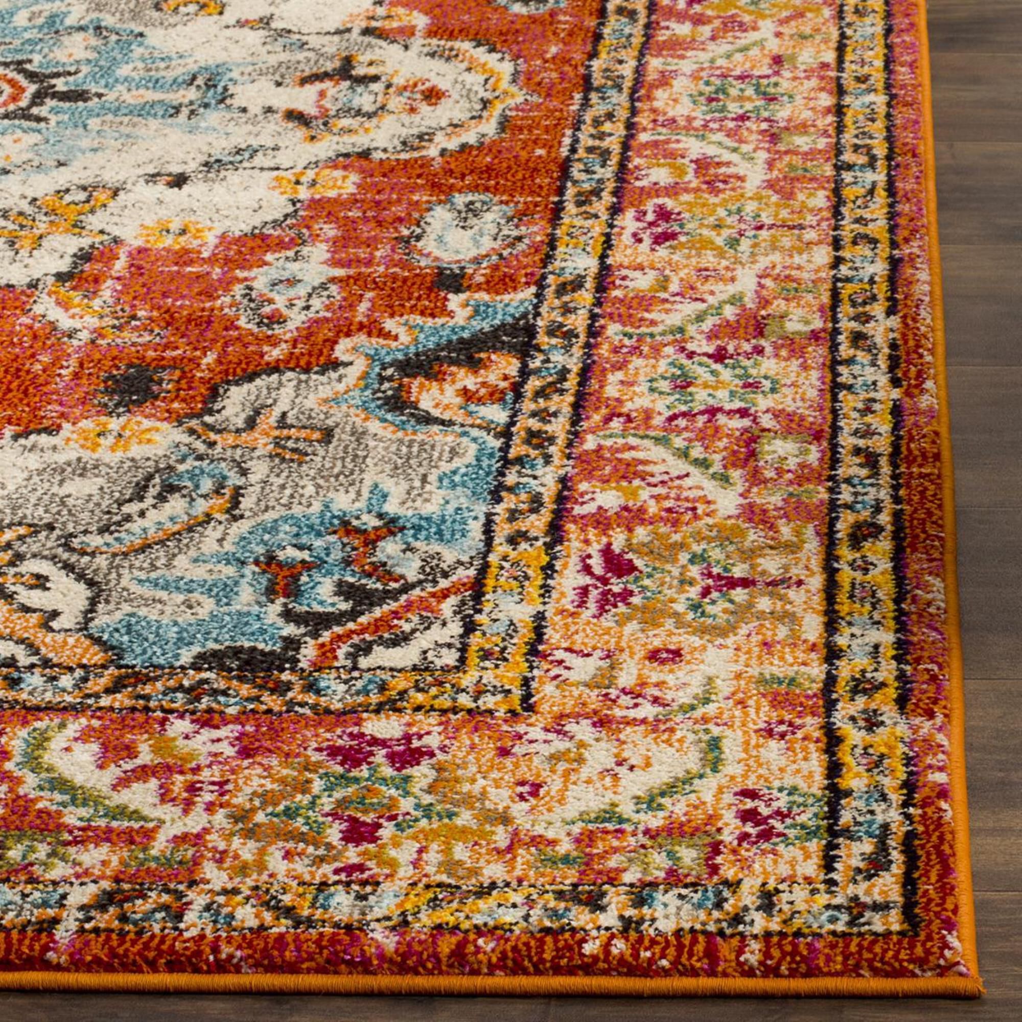 Safavieh Monaco MNC243H-5 5"1" x 7"7" Orange/Light Blue Area Rug, , large