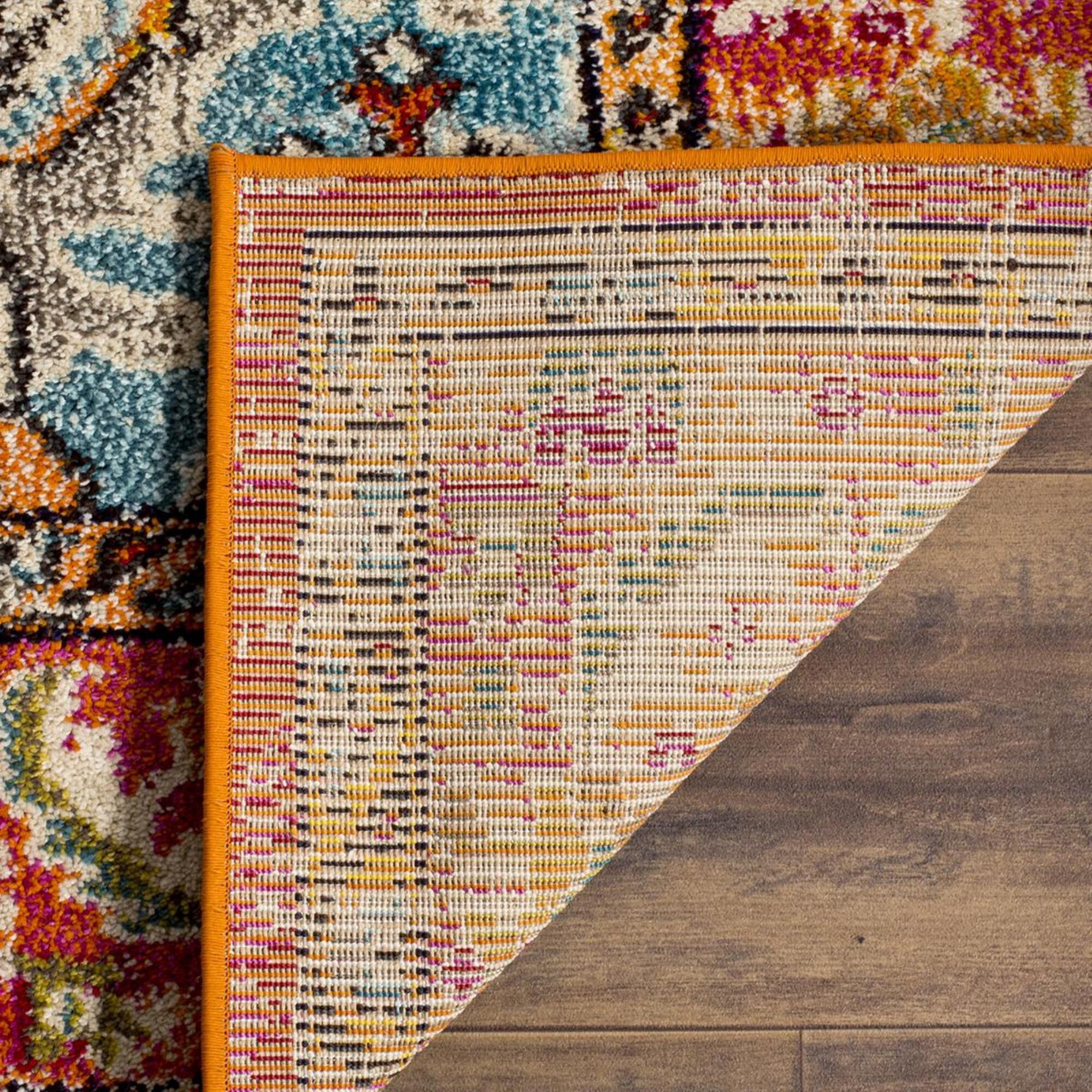 Safavieh Monaco MNC243H-5 5"1" x 7"7" Orange/Light Blue Area Rug, , large