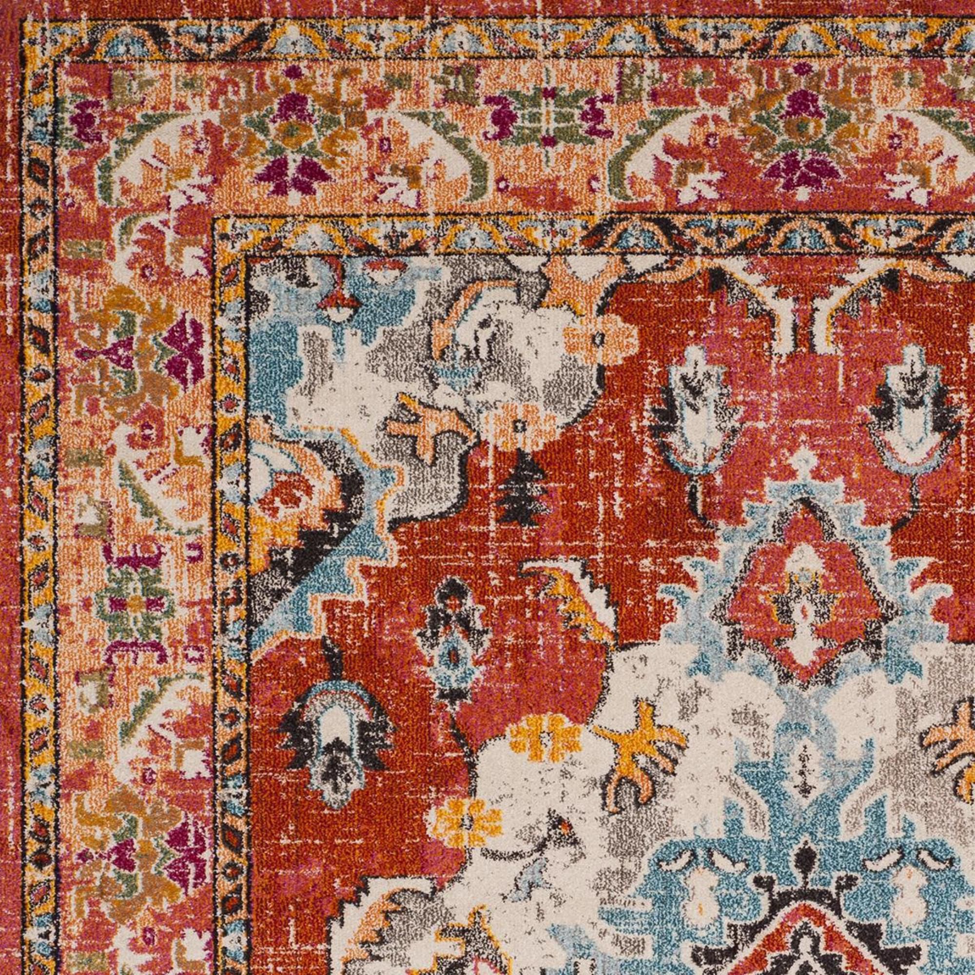 Safavieh Monaco MNC243H-5 5"1" x 7"7" Orange/Light Blue Area Rug, , large
