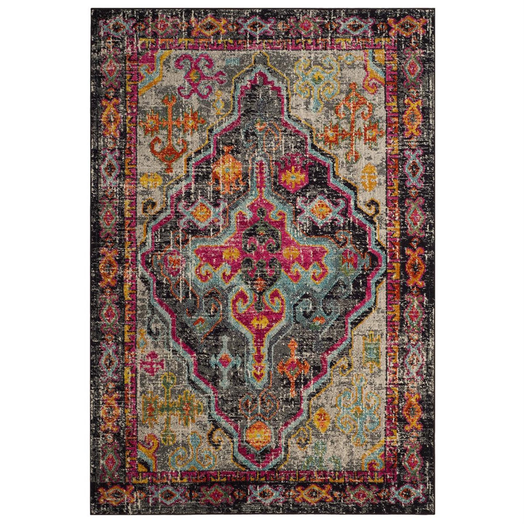 Safavieh Monaco MNC247R-212 2"2" x 12" Grey/Fuchsia Runner, , large
