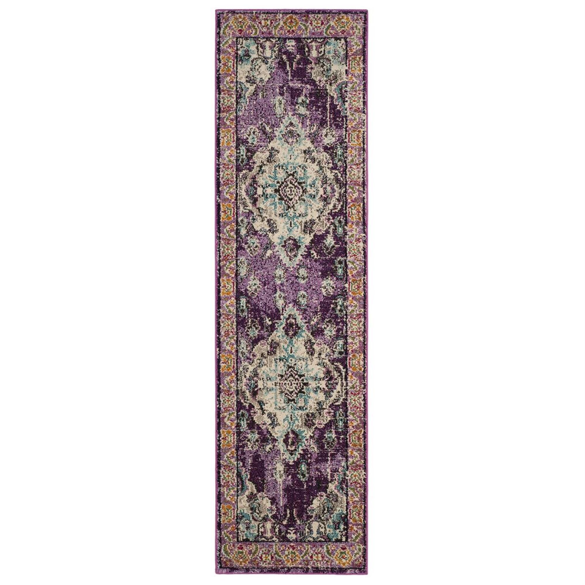 Safavieh Monaco MNC243L-212 2"2" x 12" Violet/Light Blue Runner, , large
