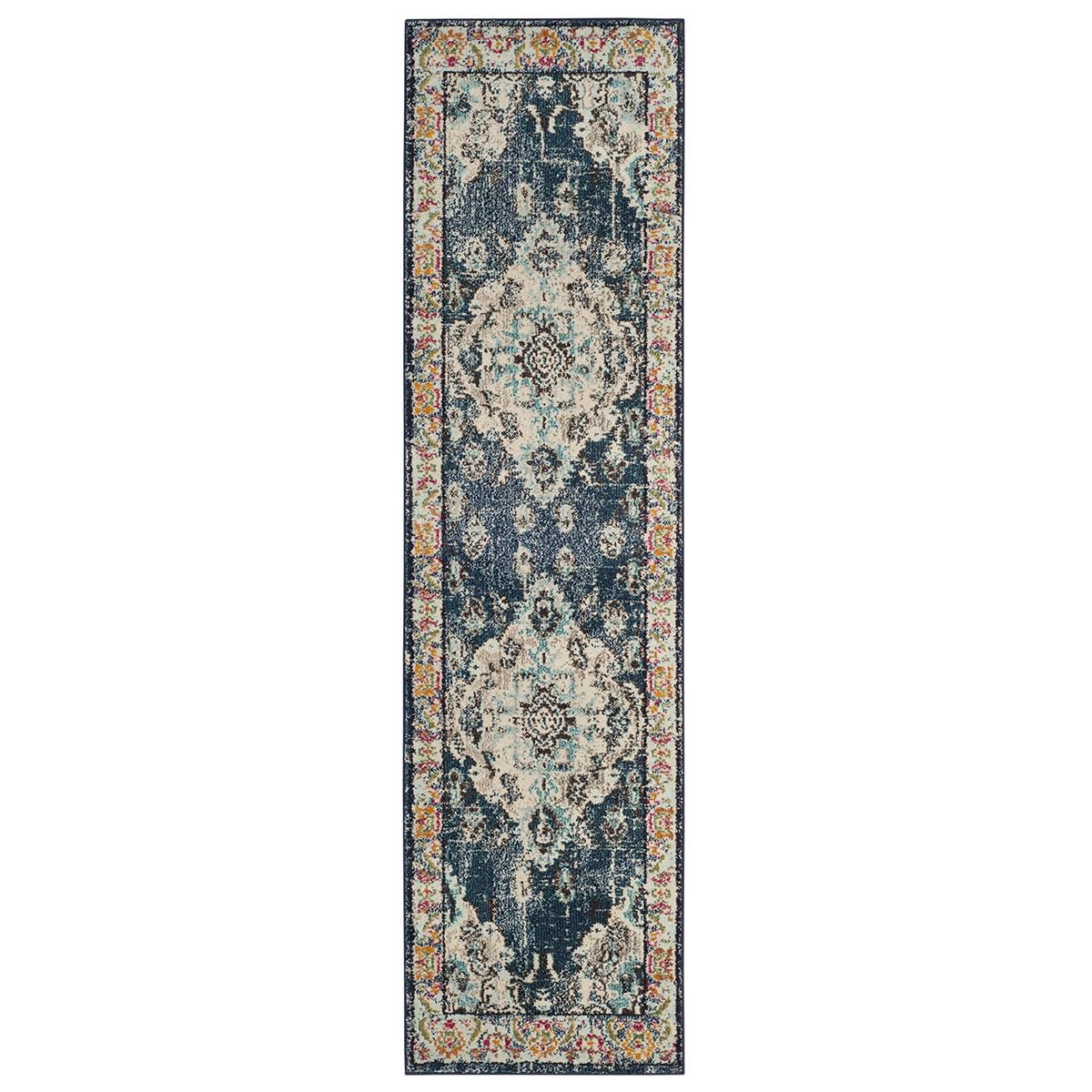 Safavieh Monaco MNC243N-222 2"2" x 22" Navy/Light Blue Runner, , large