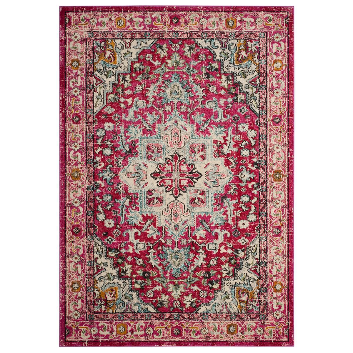 Safavieh Monaco MNC250J-212 2"2" x 12" Fuchsia/Light Blue Runner, , large