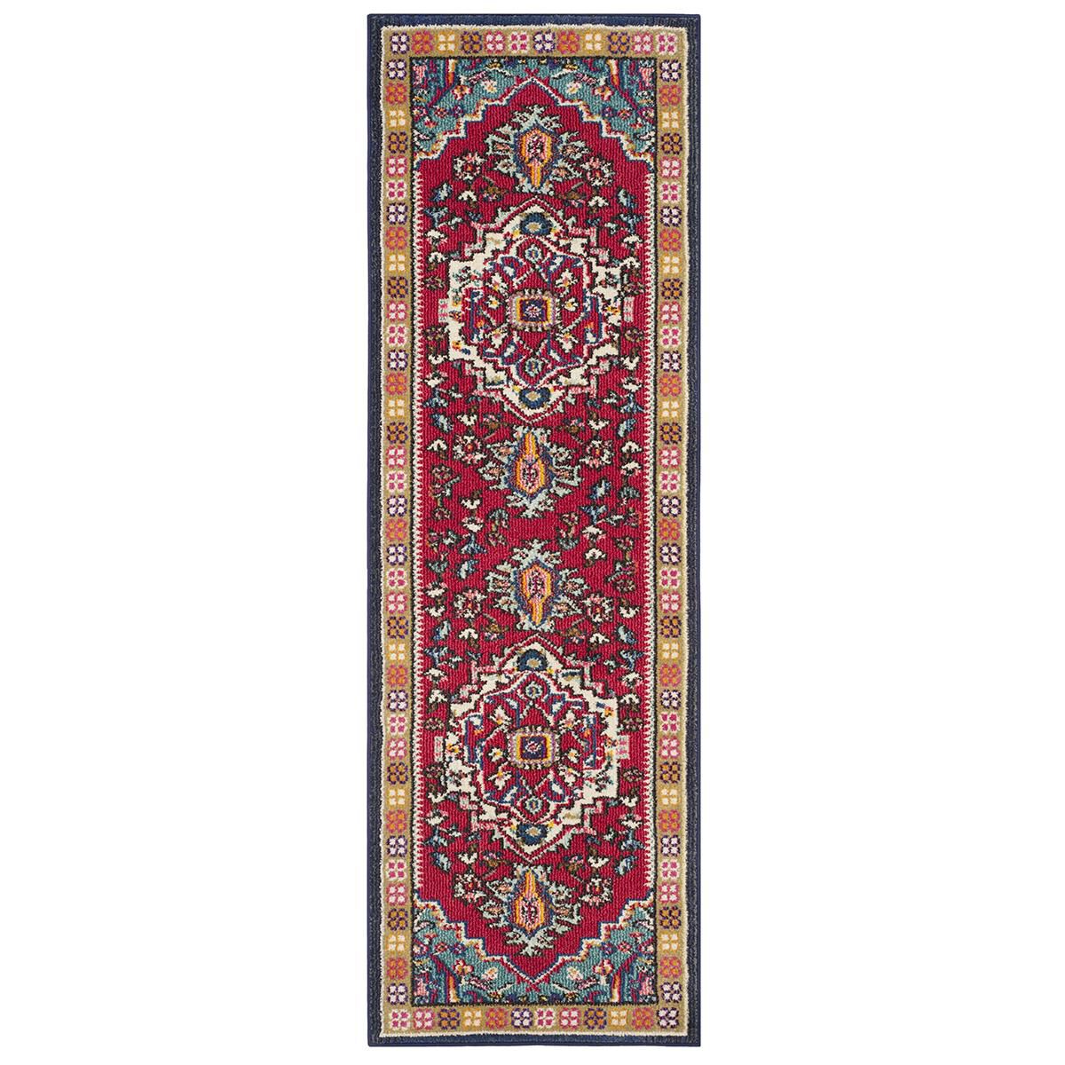 Safavieh Monaco MNC207C-222 2"2" x 22" Red/Turquoise Runner, , large