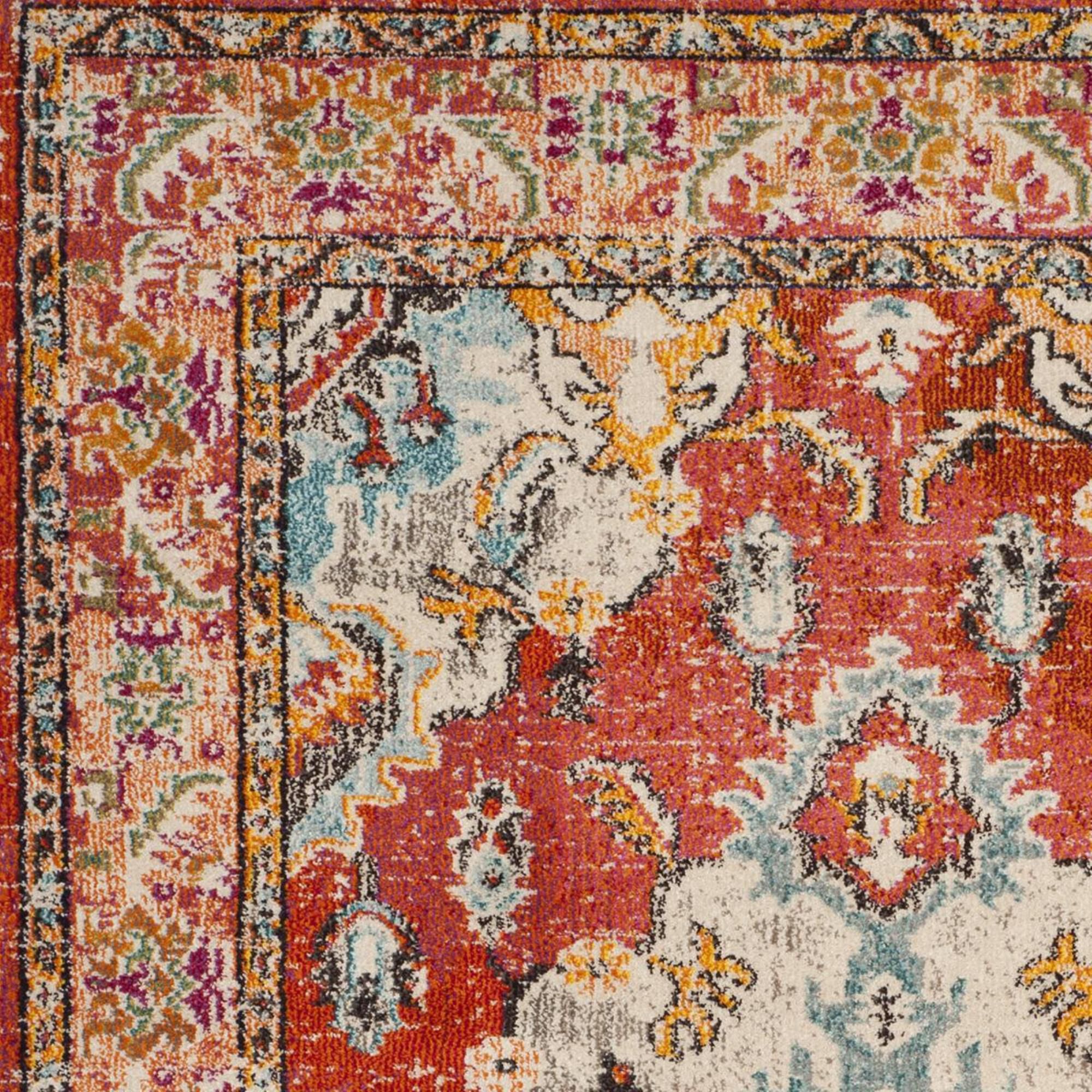 Safavieh Monaco MNC243H-220 2"2" x 20" Orange/Light Blue Runner, , large