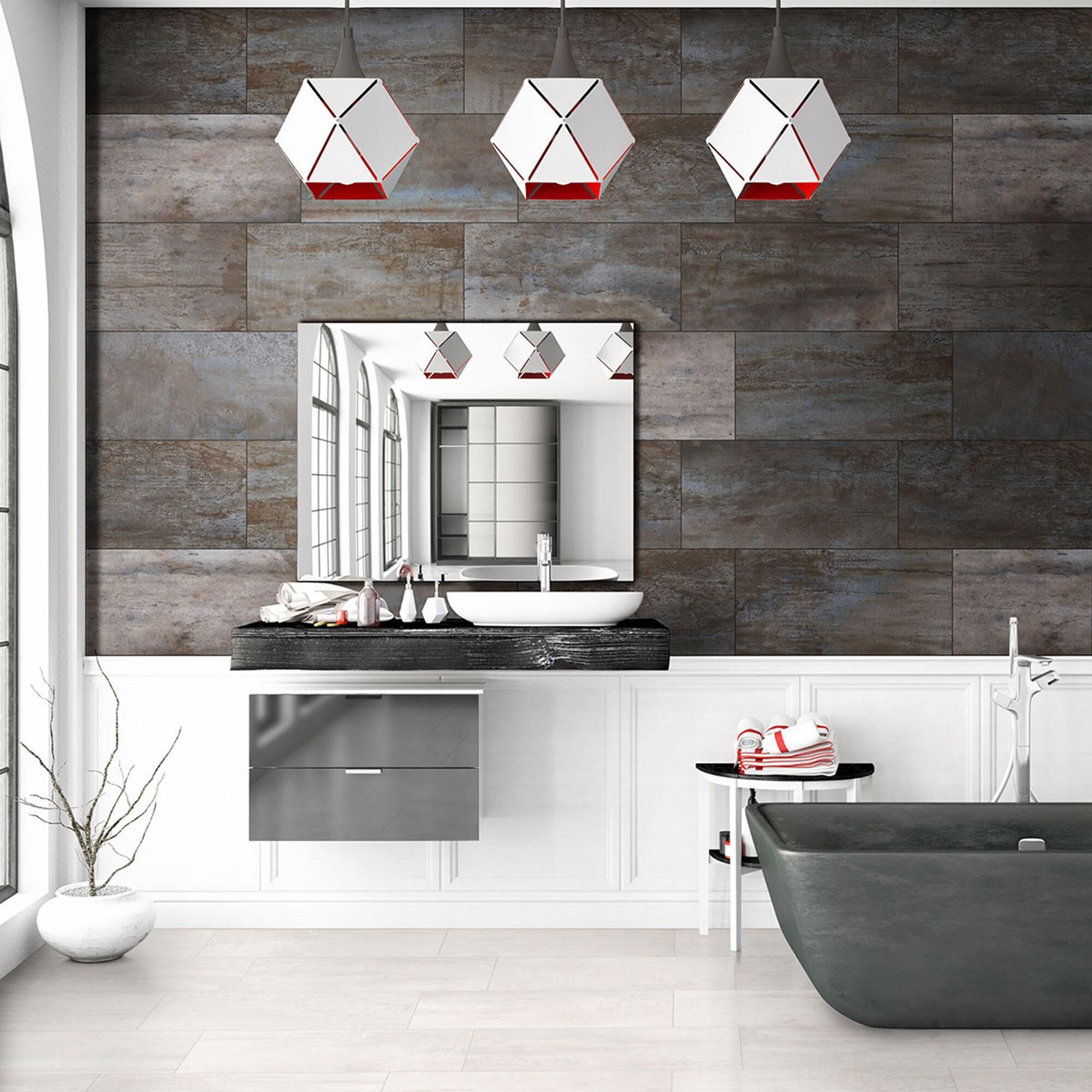 MS International Oxide Blanc 12" x 24" Porcelain Tile, , large