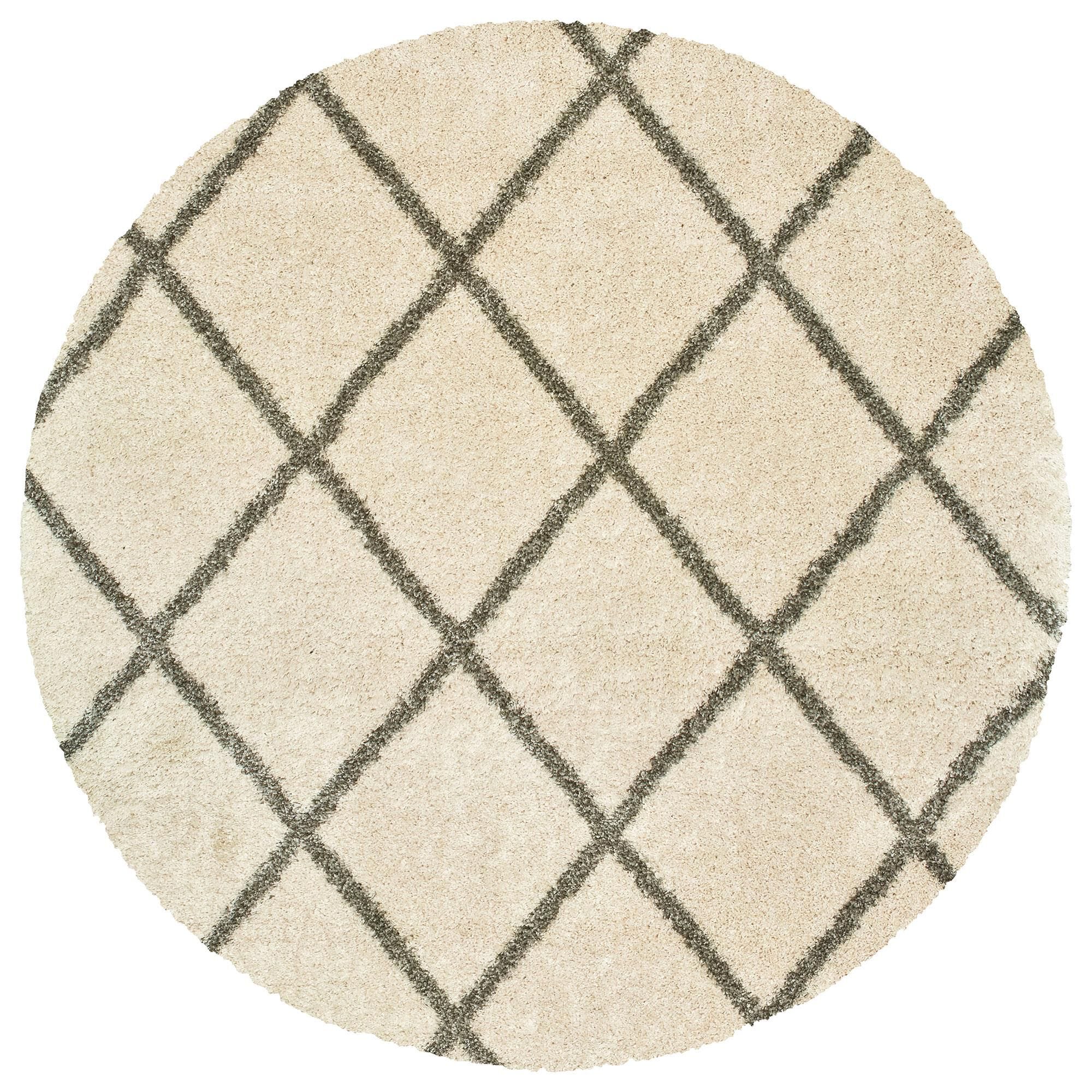 Oriental Weavers Henderson 7"10" Round Ivory and Gray Area Rug