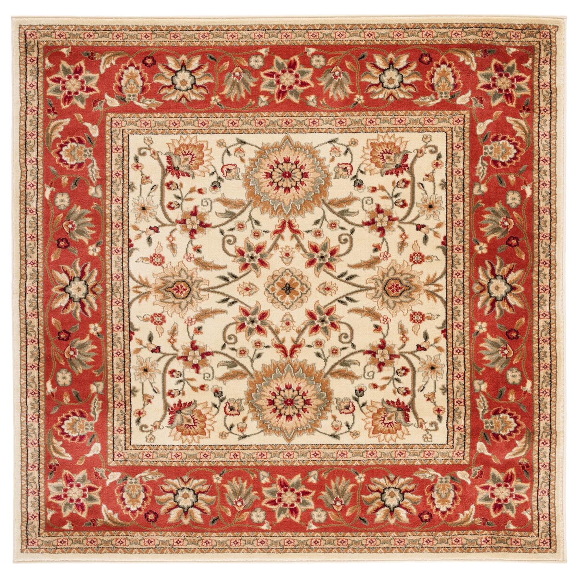 Safavieh Lyndhurst LNH212 3"3" Square Ivory and Rust Area Rug, , large