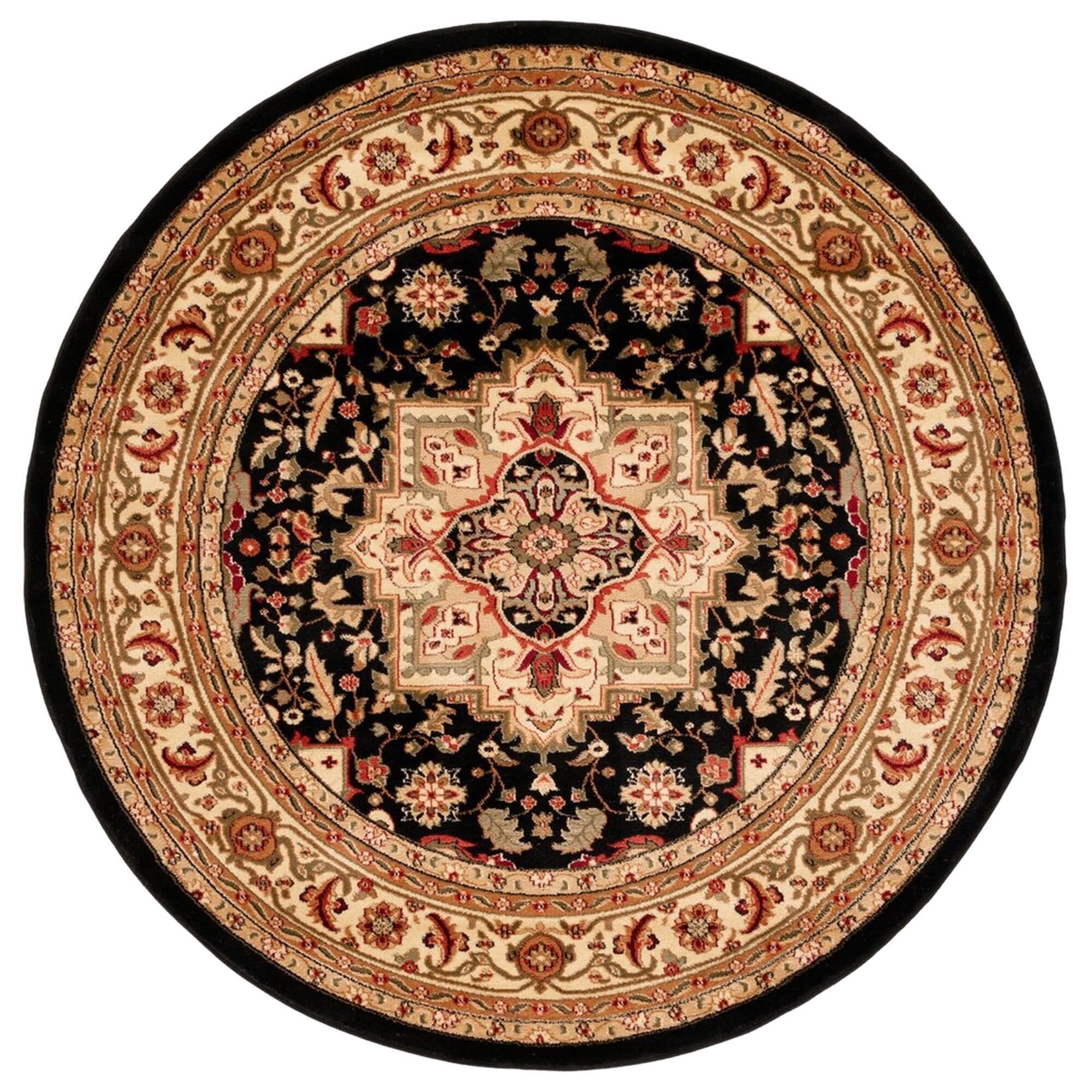 Safavieh Lyndhurst 6" Round Black and Beige Runner