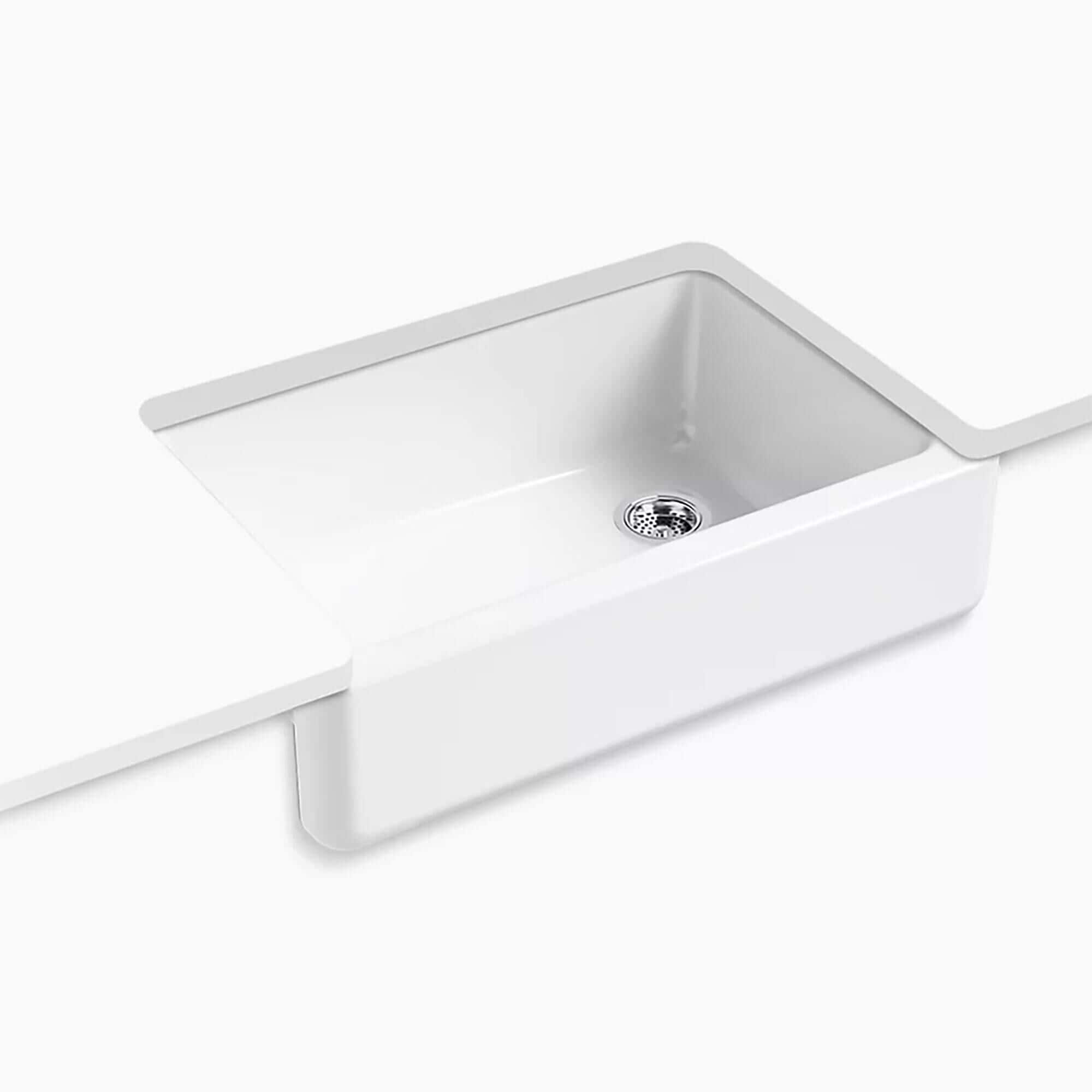 Kohler Whitehaven 33" Undermount Single-Bowl Farmhouse Kitchen Sink in White, , large
