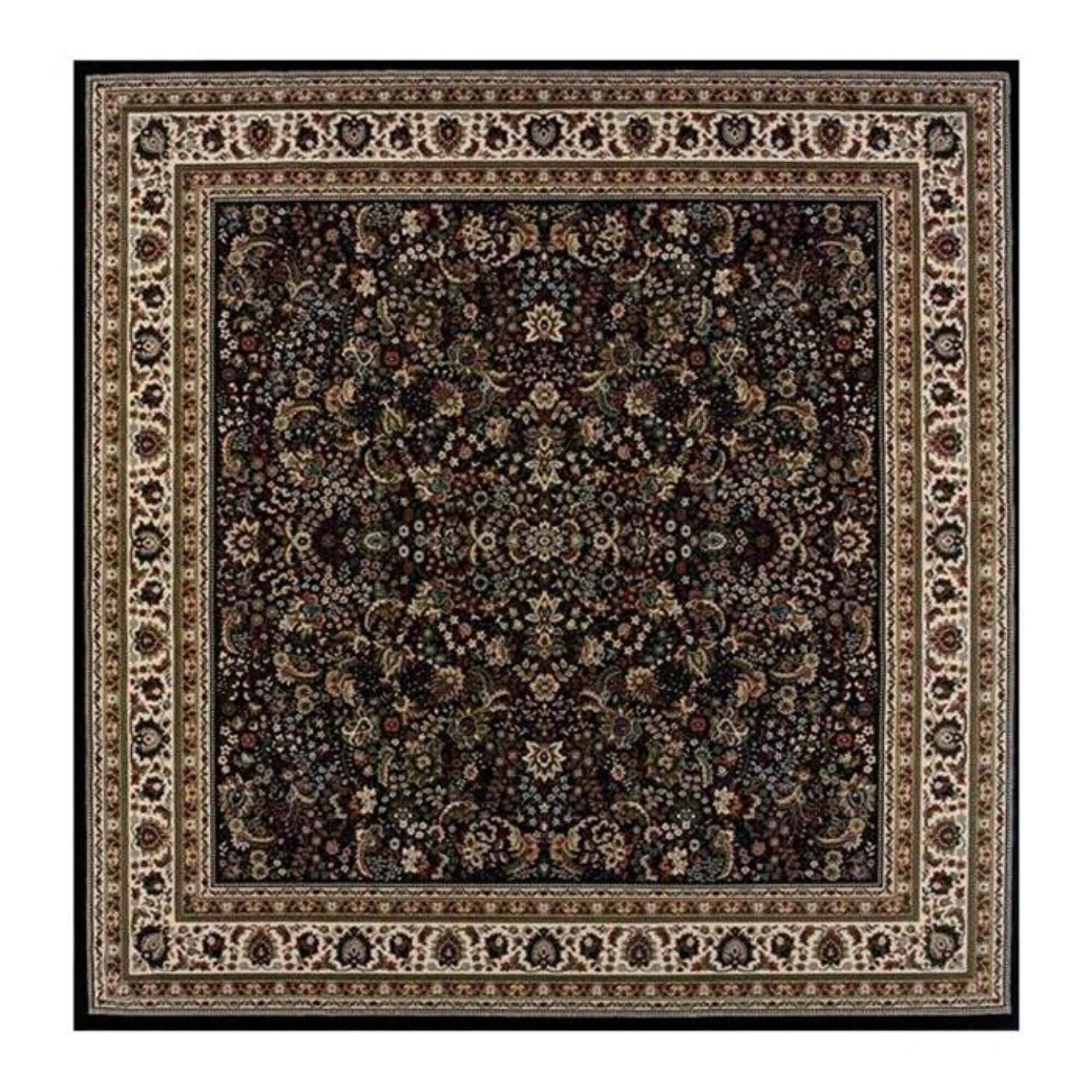 37B Ariana 213K 8" Square Black Area Rug, , large