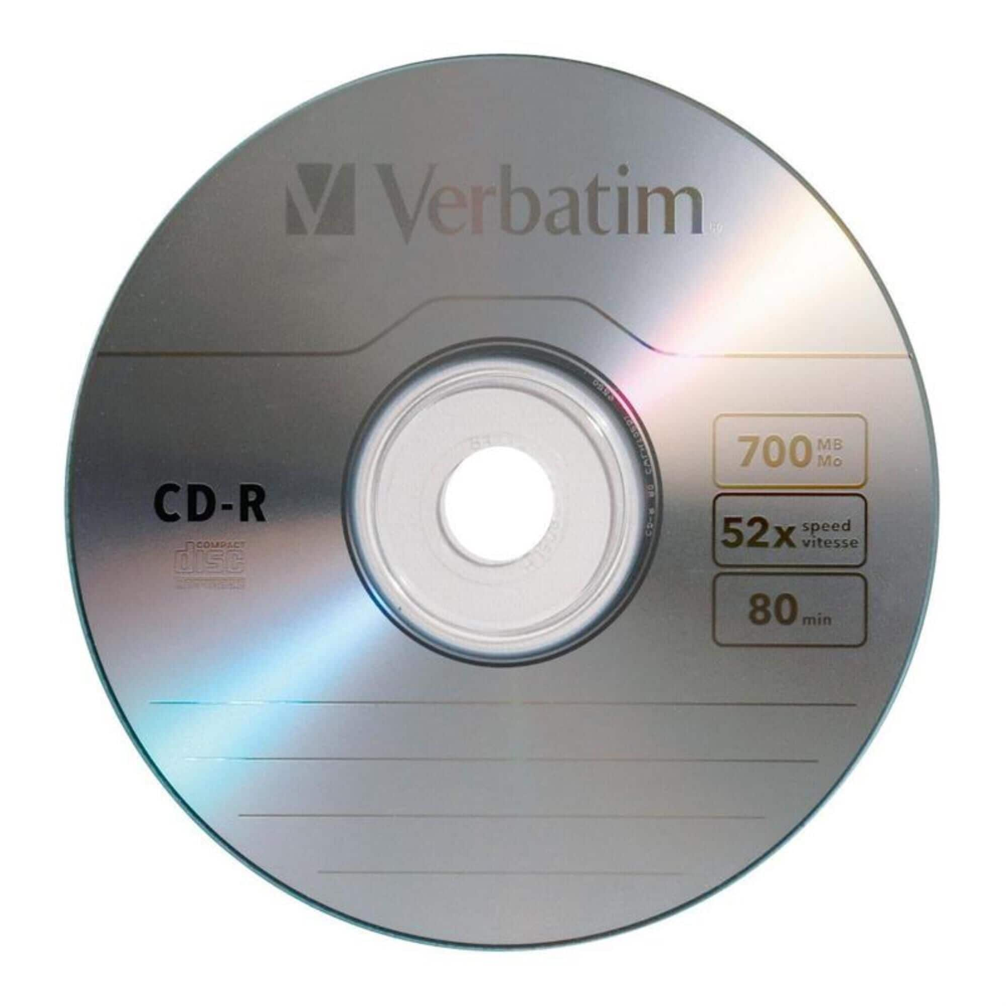 Verbatim CD-R 80MIN 700MB 52X Branded (50 Pack Spindle), , large