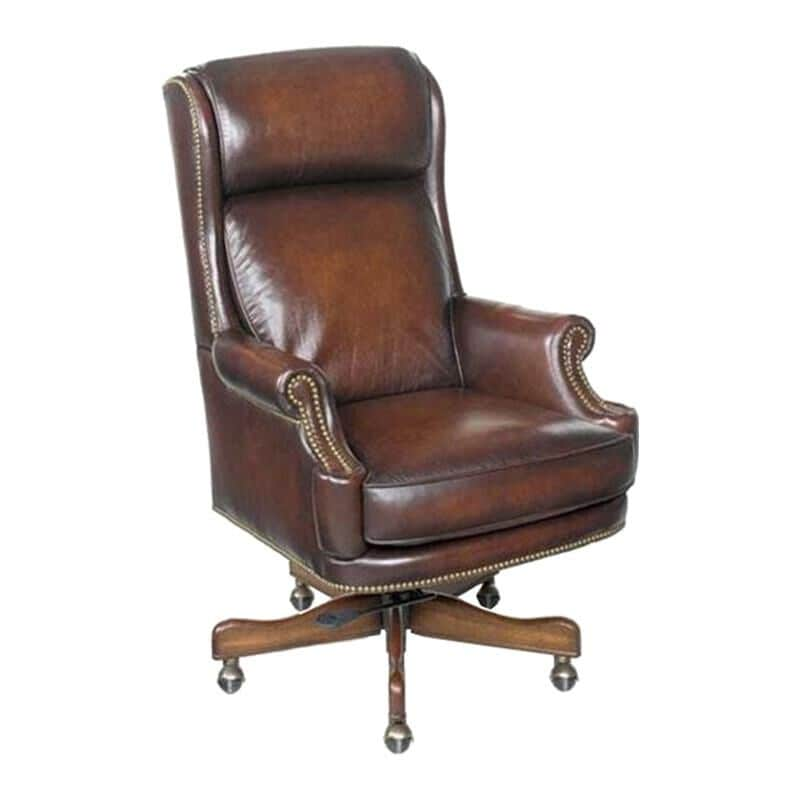 Hooker Furniture Kevin Executive Swivel Tilt Leather Desk Chair in Brown, , large