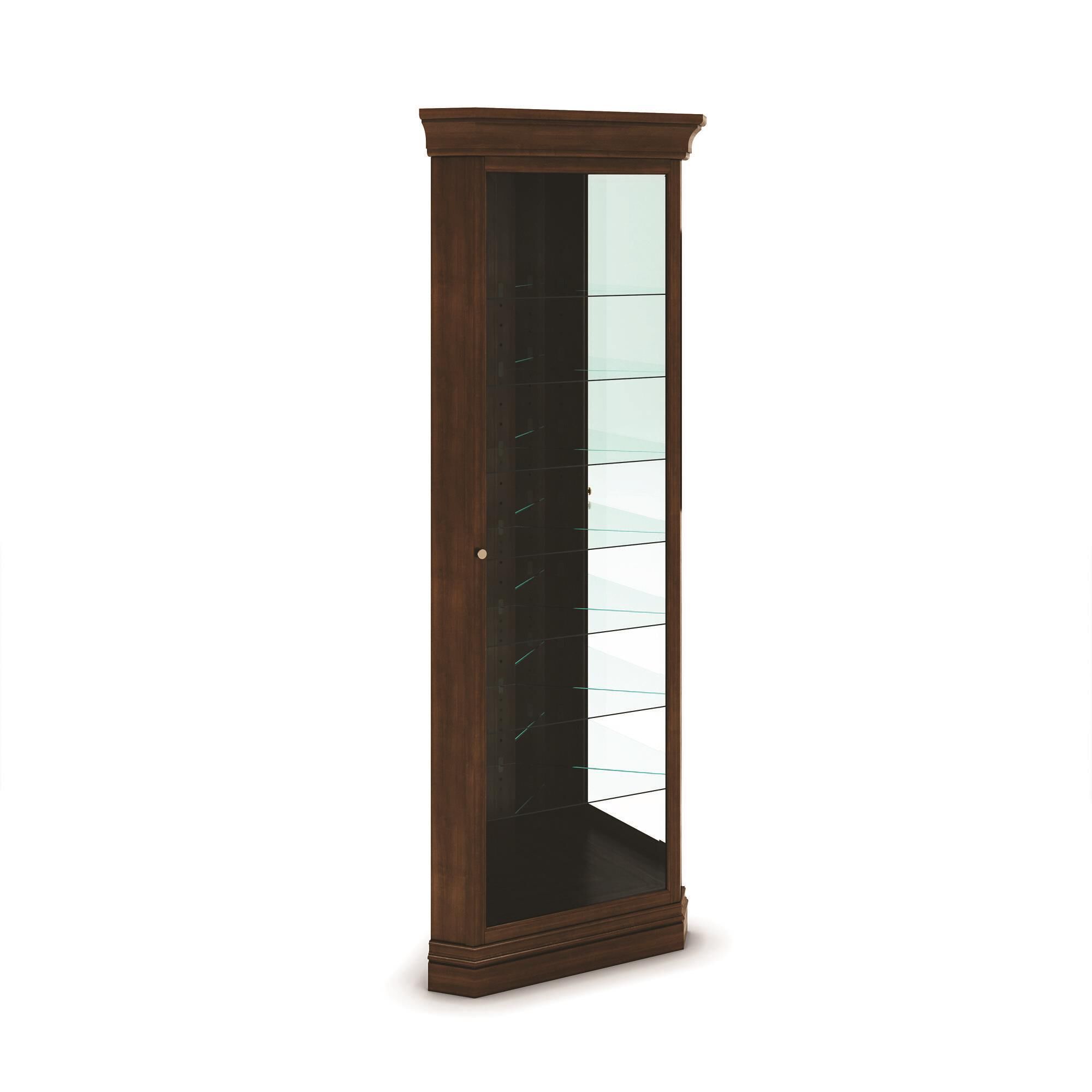 Nineteen37 Corner Display Cabinet in Cherry Bordeaux, , large