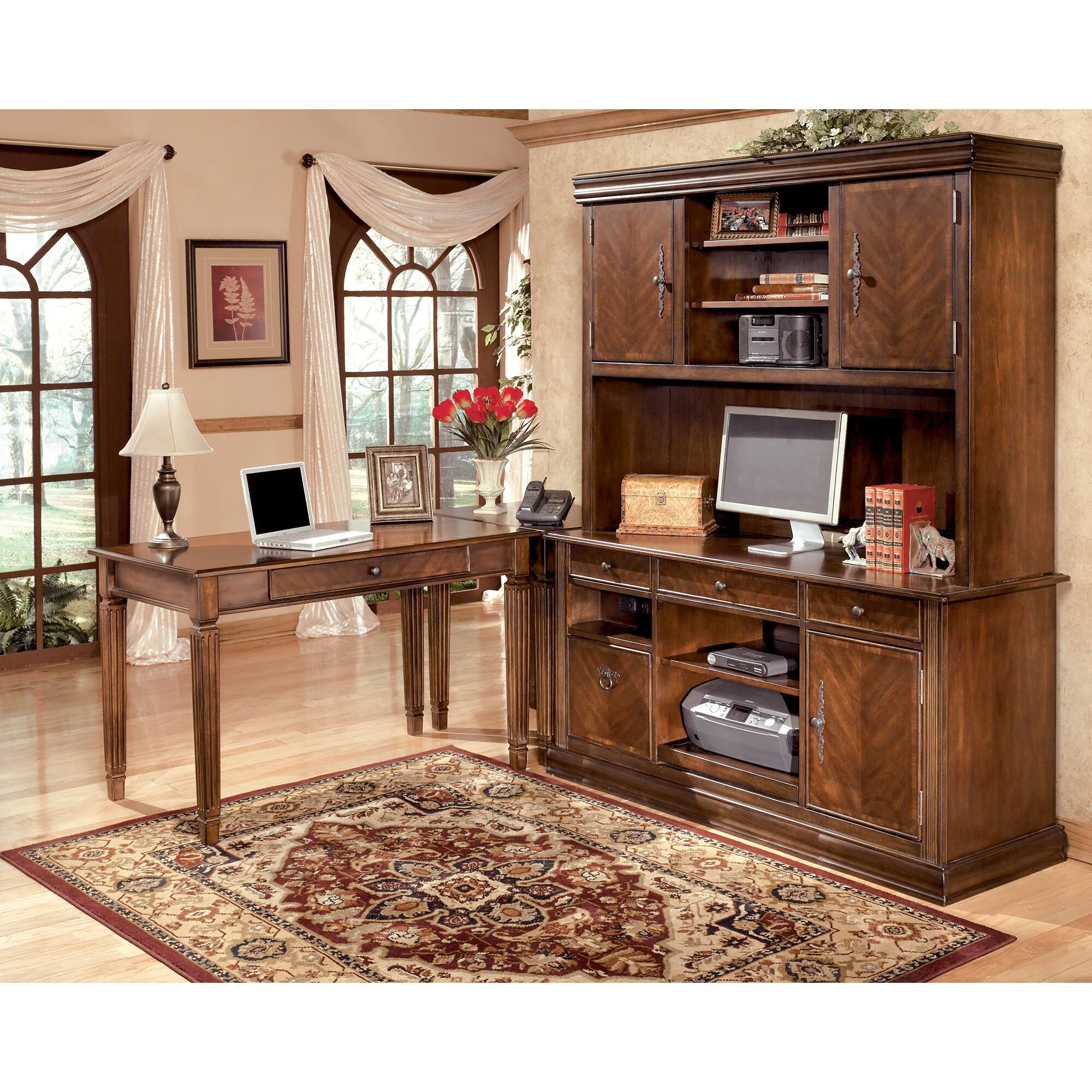 Signature Design by Ashley Hamlyn Small Leg Desk in Medium Brown, , large