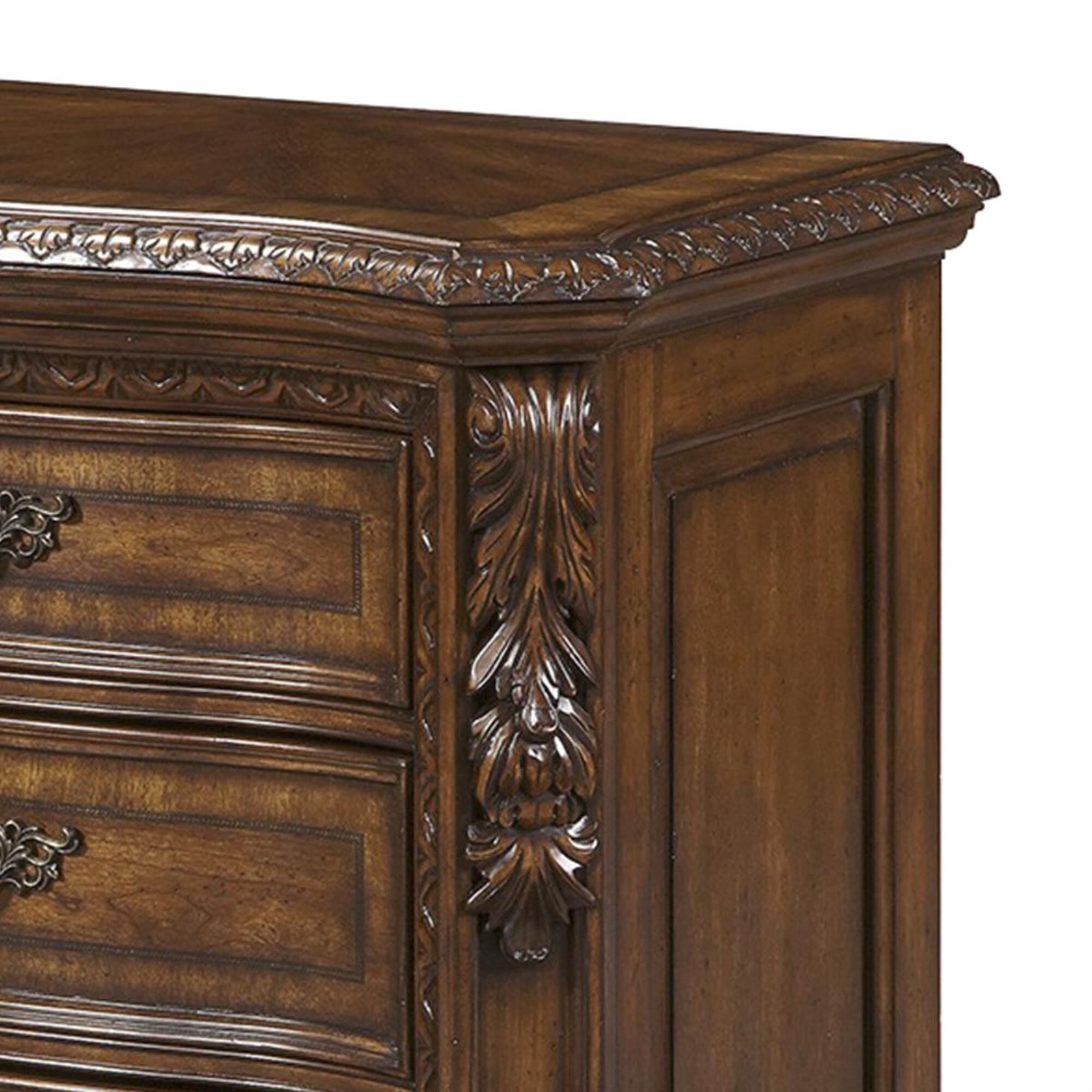 Nineteen37 Old World 3-Drawer Nightstand in Medium Cherry, , large