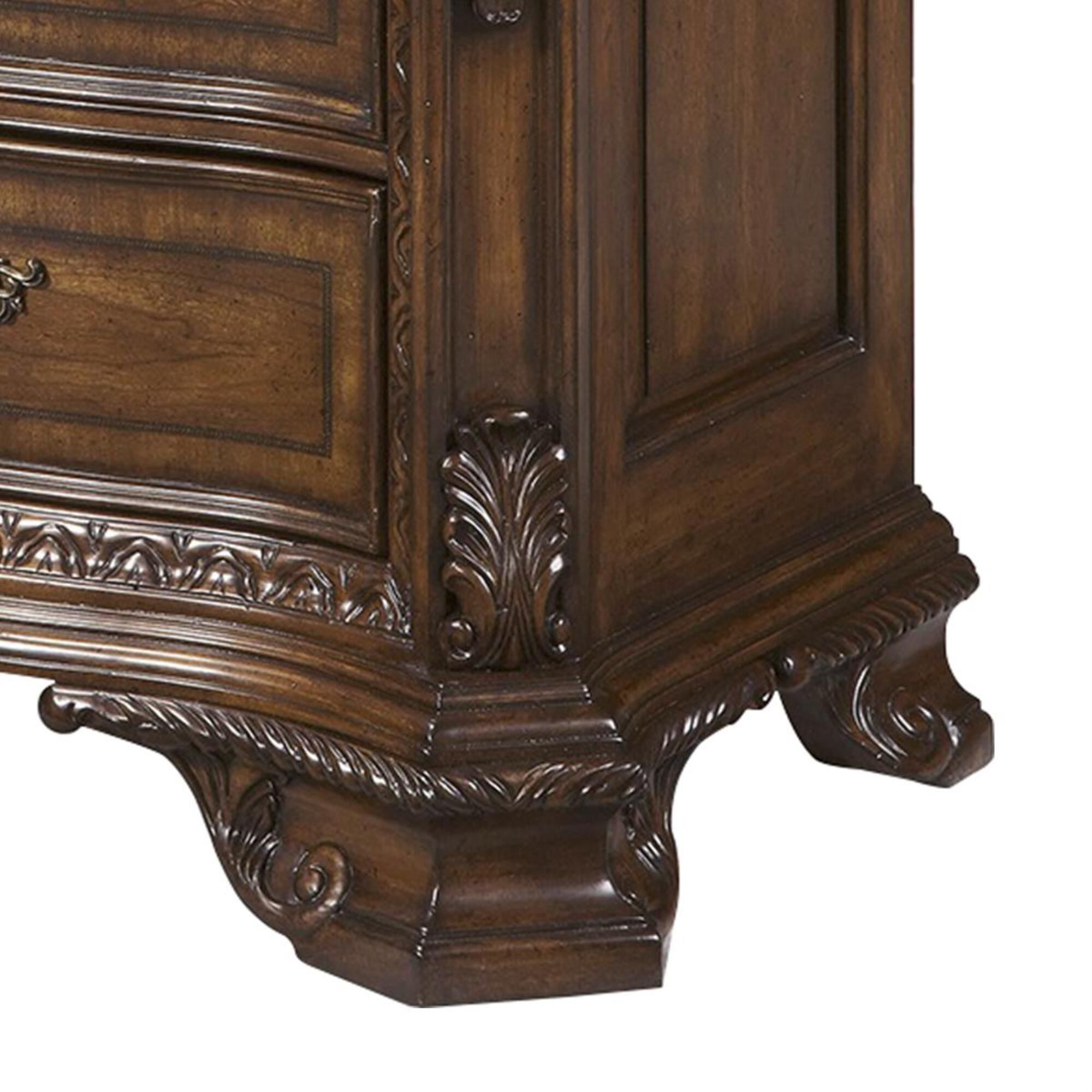 Nineteen37 Old World 3-Drawer Nightstand in Medium Cherry, , large